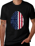 American Flag Egg Graphic Tee - Patriotic Easter T-Shirt