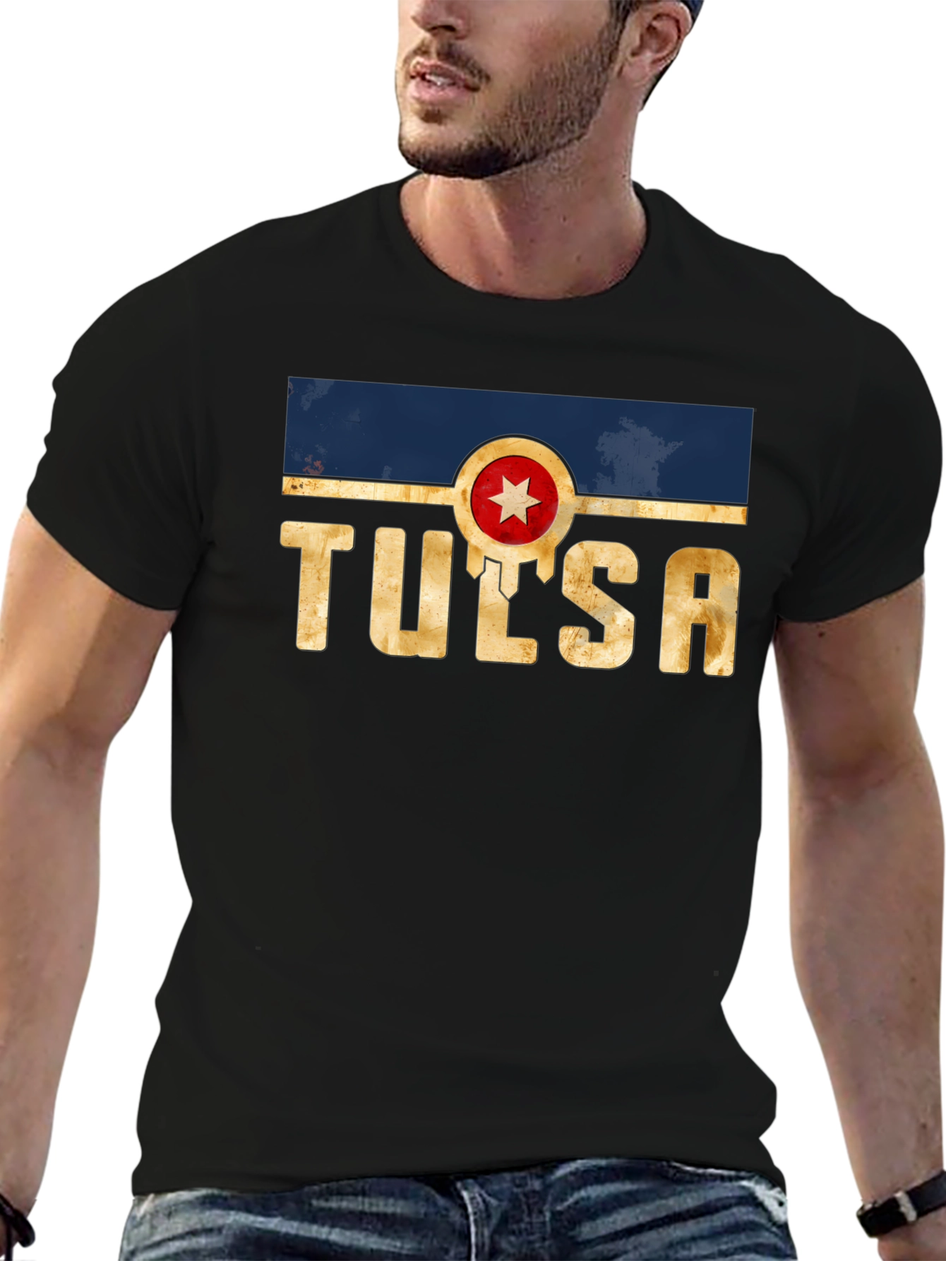 Tulsa Graphic Tee - Retro Style Black T-Shirt