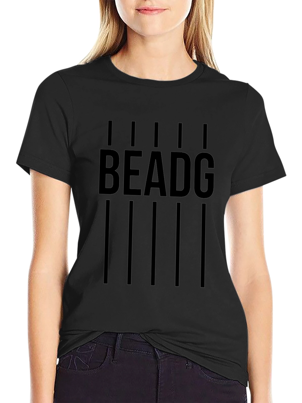 Black BEADG Graphic T-Shirt for Men