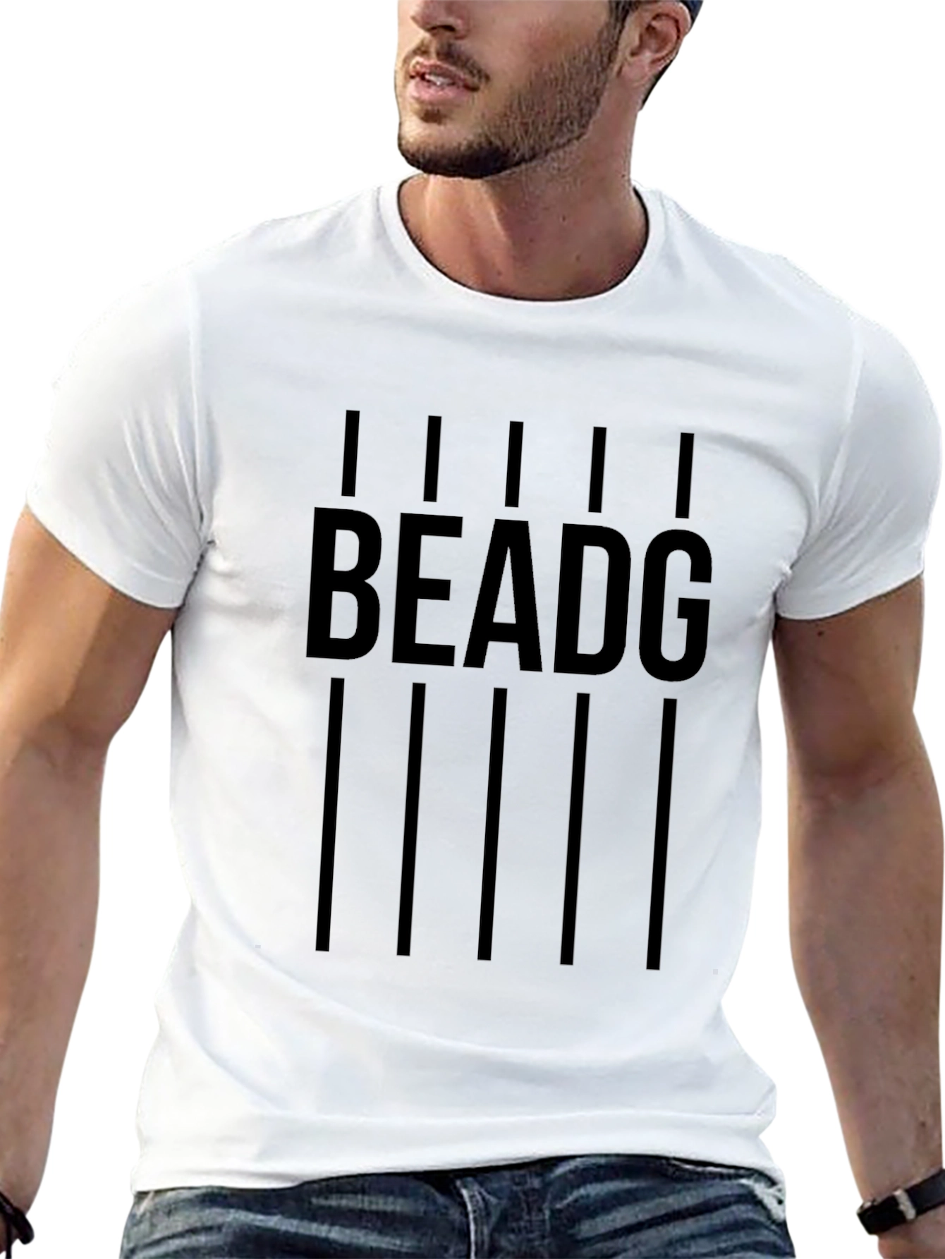 Black BEADG Graphic T-Shirt for Men