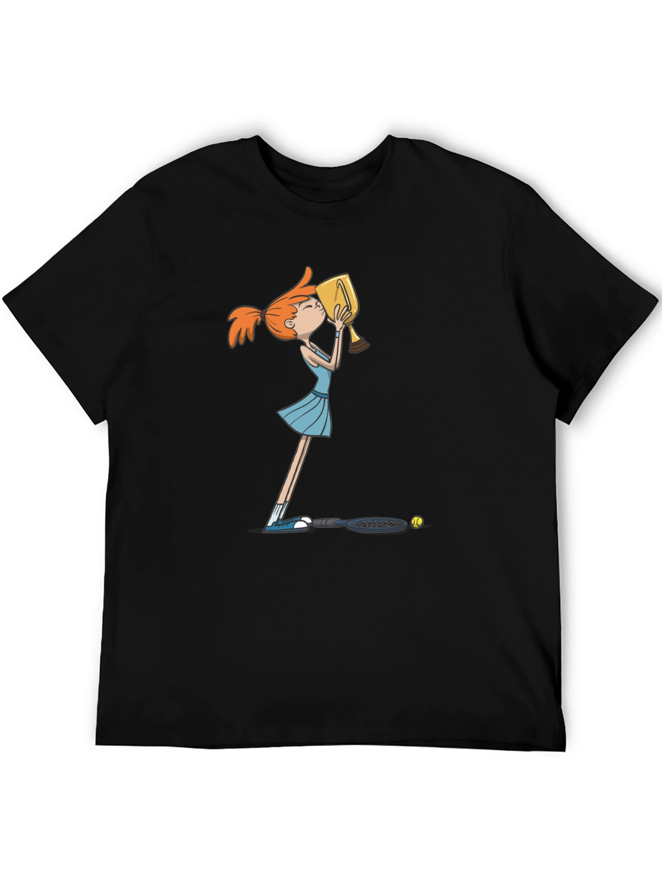 Tennis Winner Graphic T-Shirt - Black