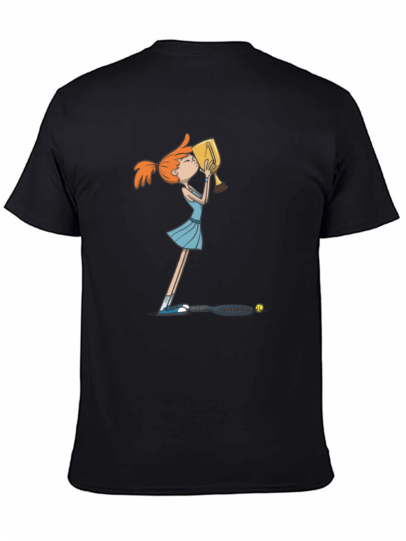 Tennis Winner Graphic T-Shirt - Black
