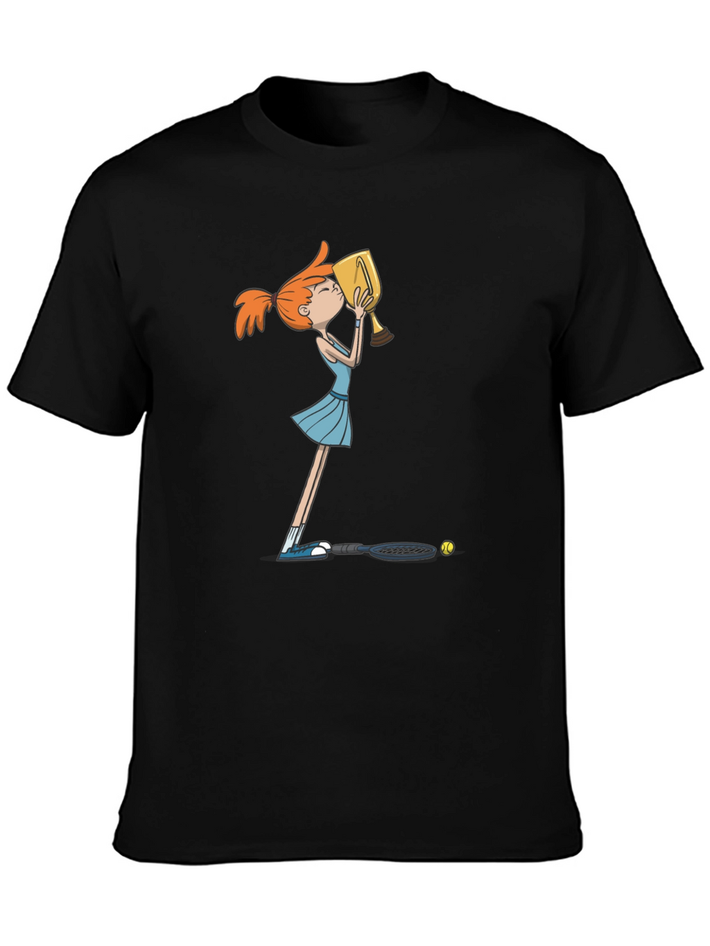 Tennis Winner Graphic T-Shirt - Black