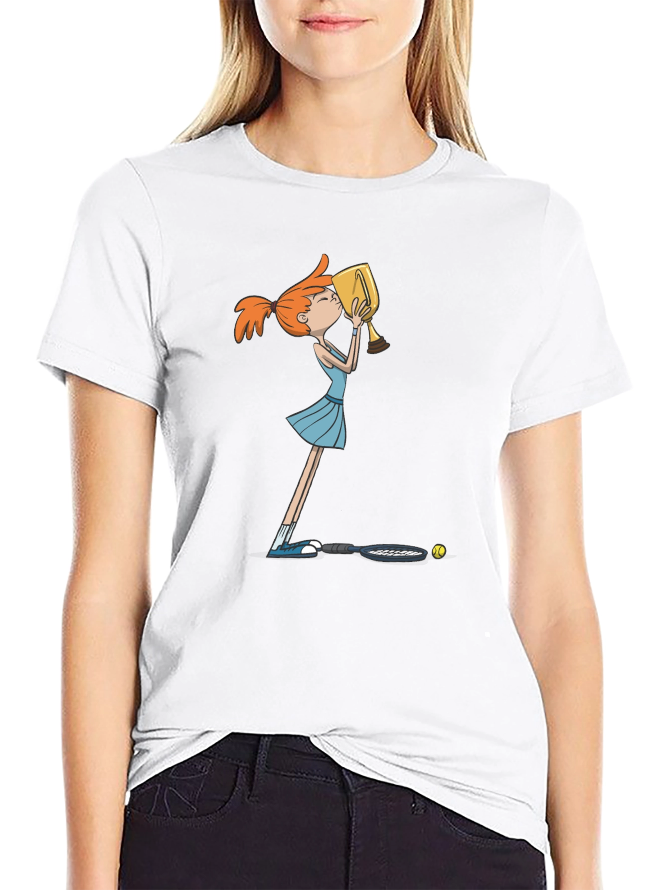 Tennis Winner Graphic T-Shirt - Black