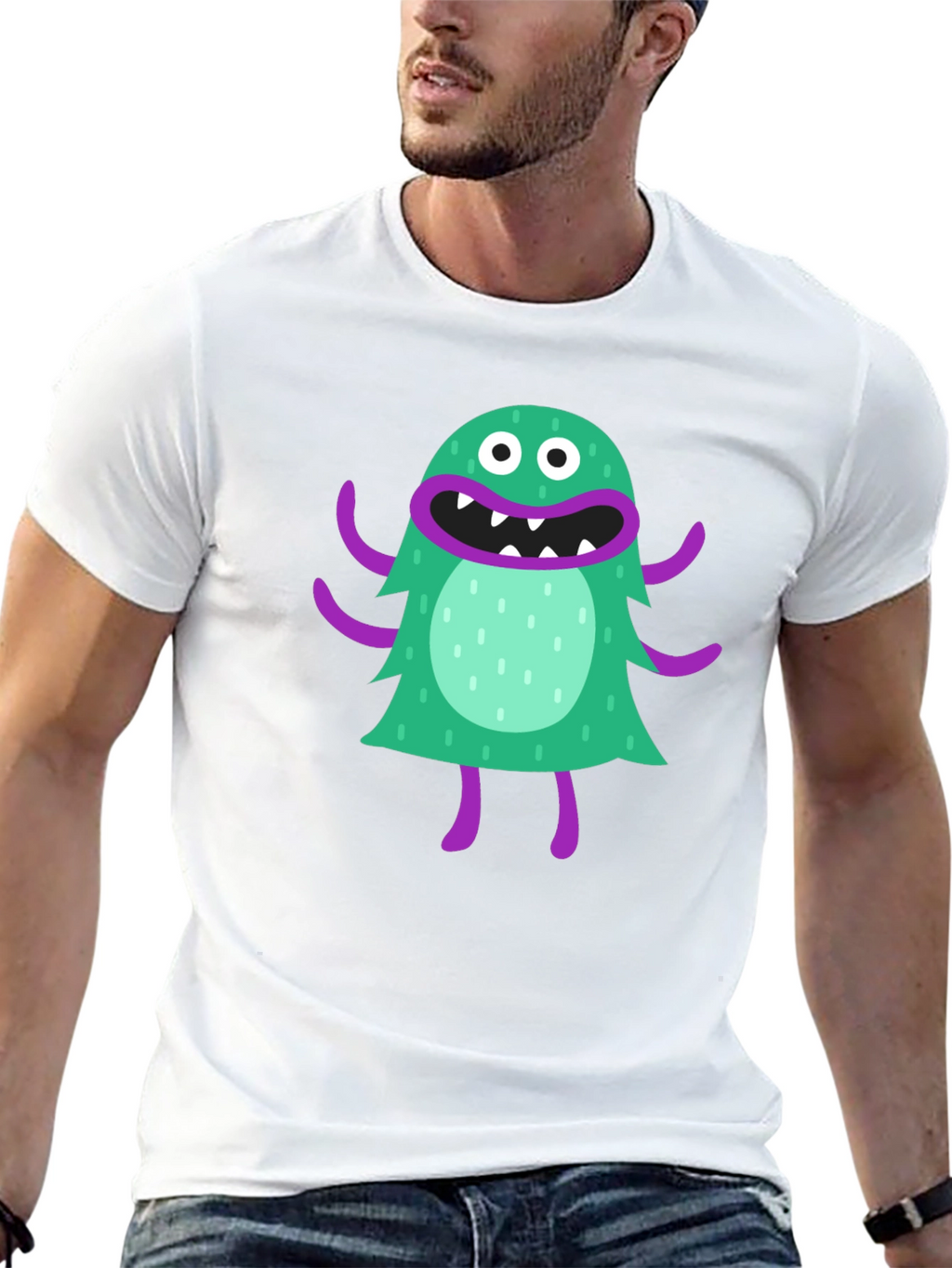 Monster Graphic Tee - Fun Black T-Shirt