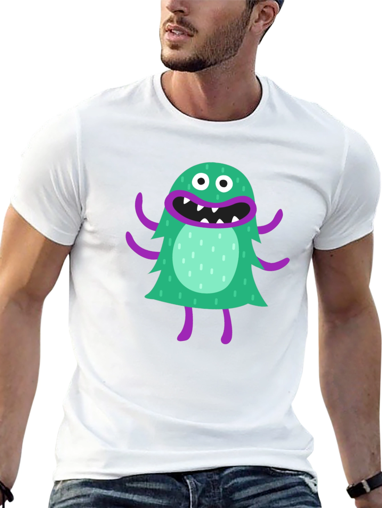 Monster Graphic Tee - Fun Black T-Shirt