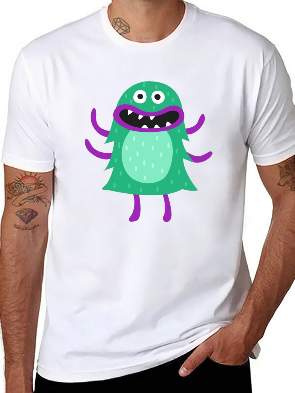 Monster Graphic Tee - Fun Black T-Shirt