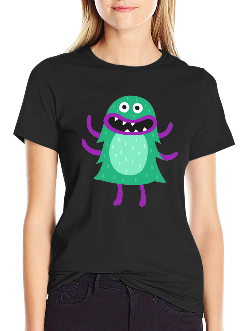 Monster Graphic Tee - Fun Black T-Shirt
