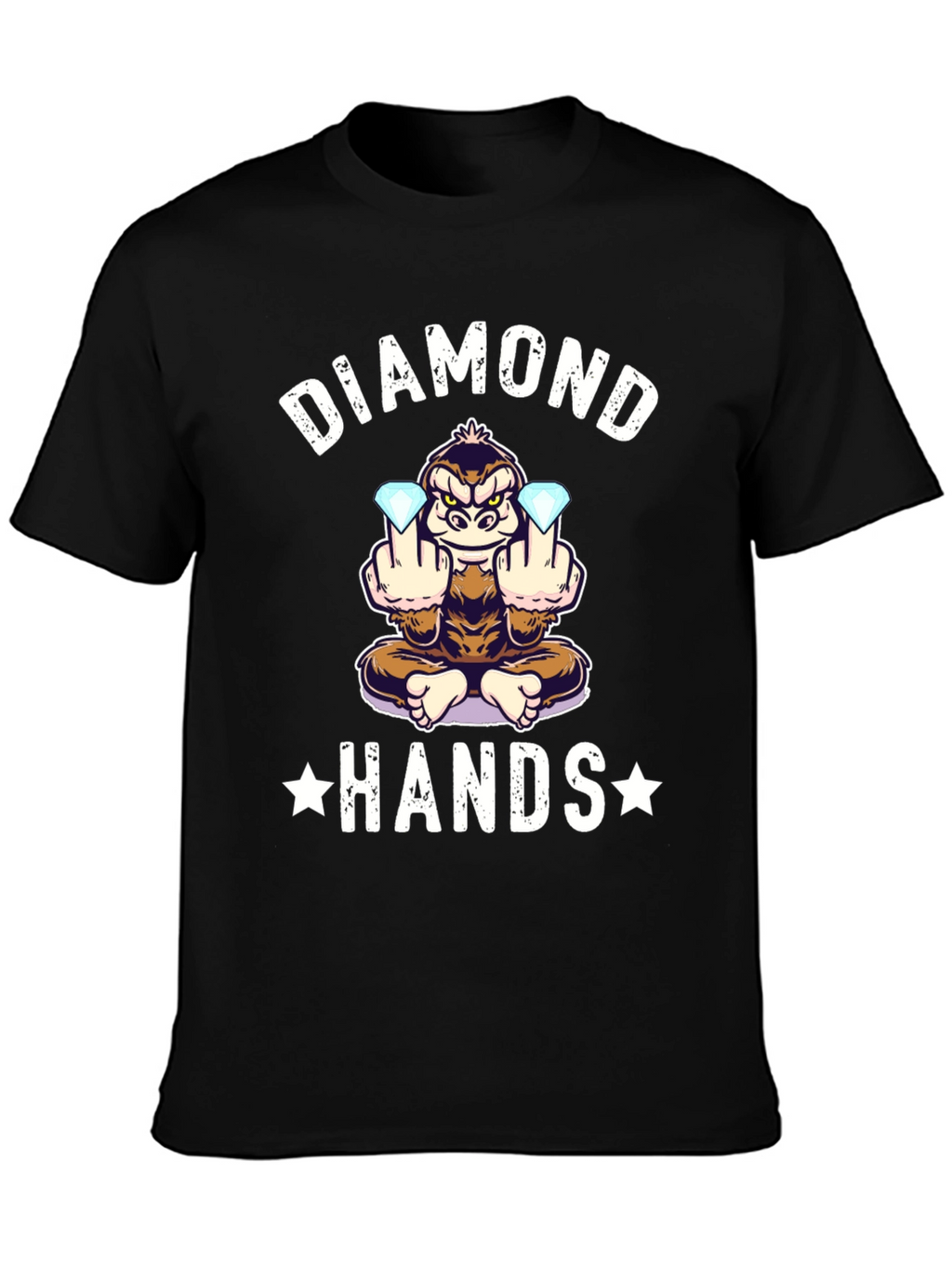 Diamond Hands Monkey T-Shirt - Black