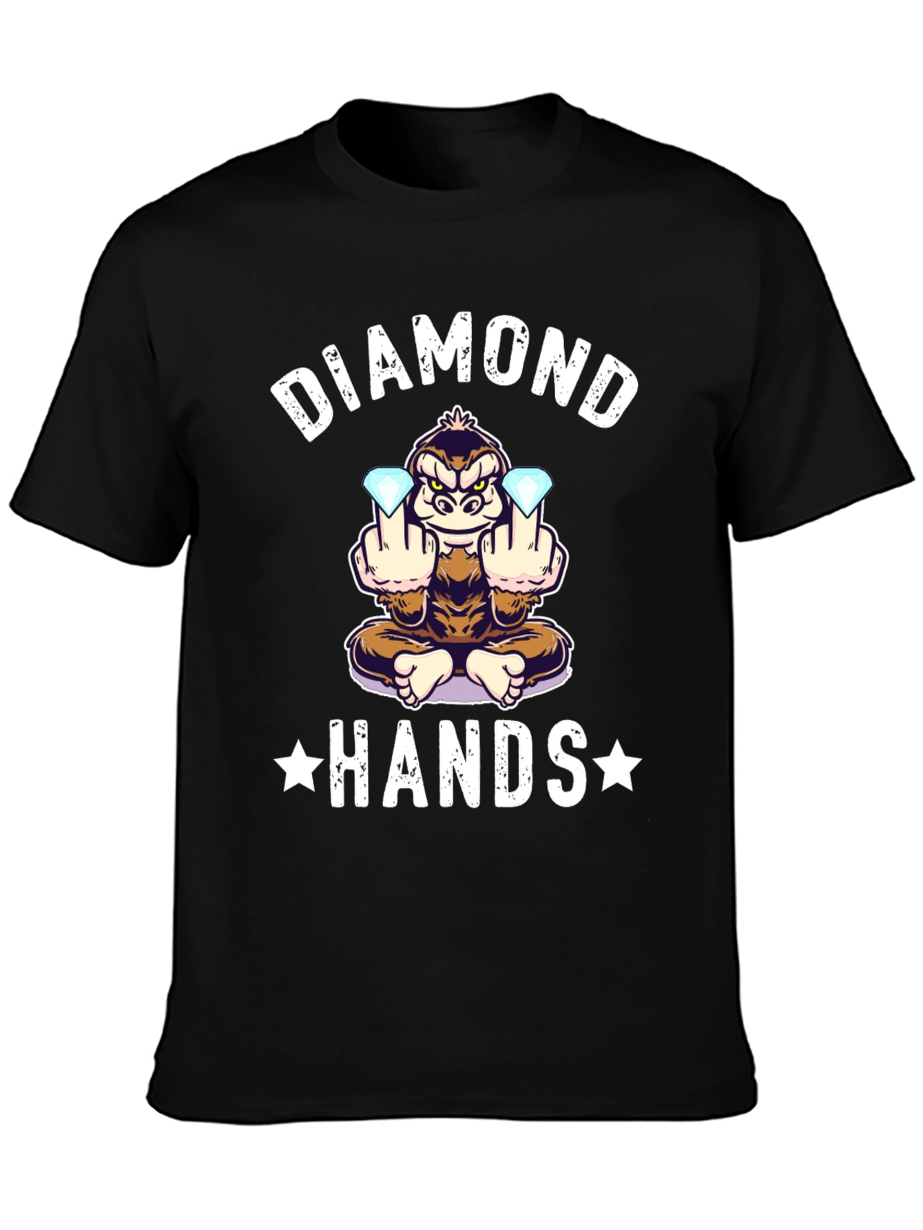 Diamond Hands Monkey T-Shirt - Black