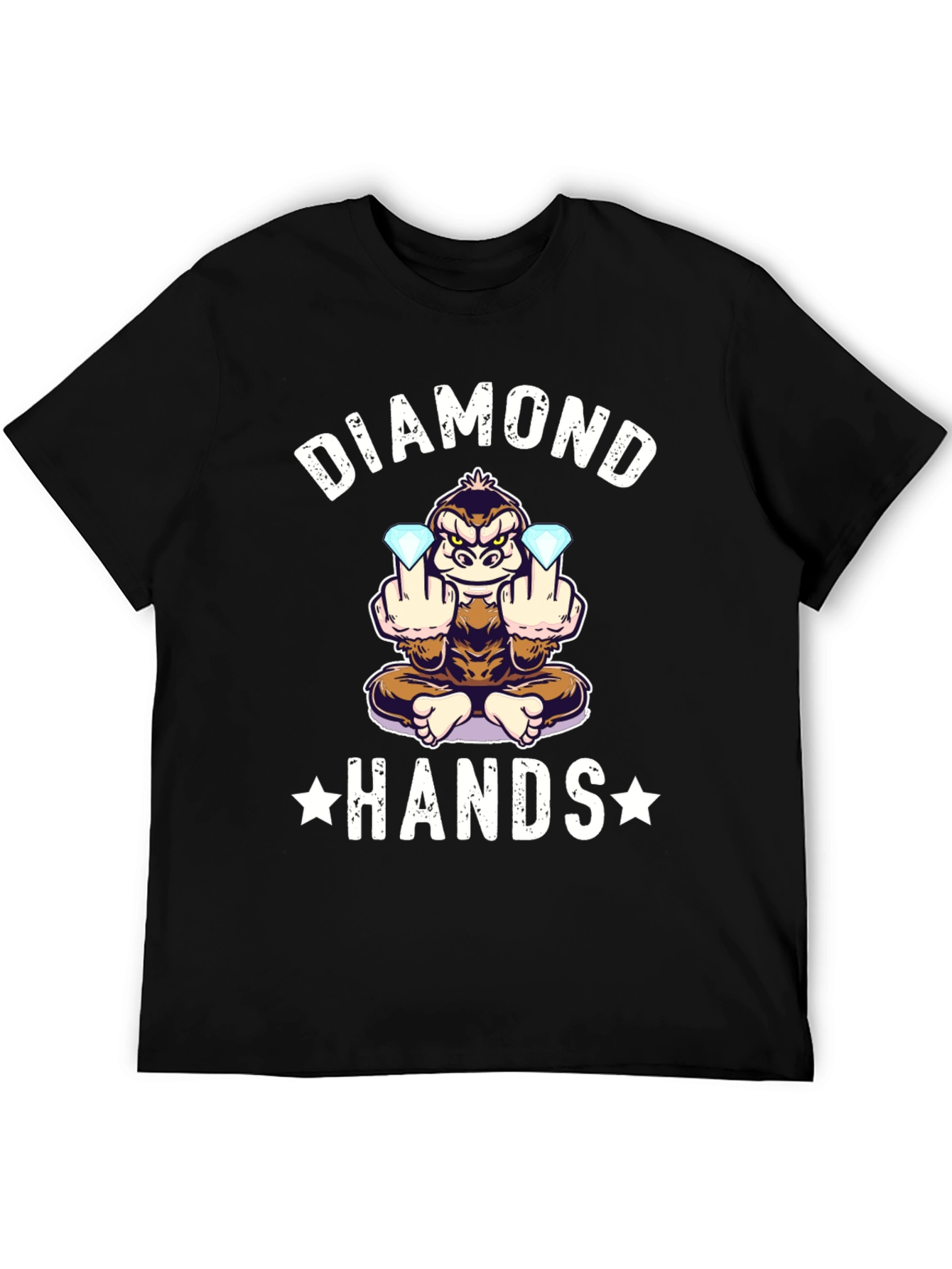 Diamond Hands Monkey T-Shirt - Black