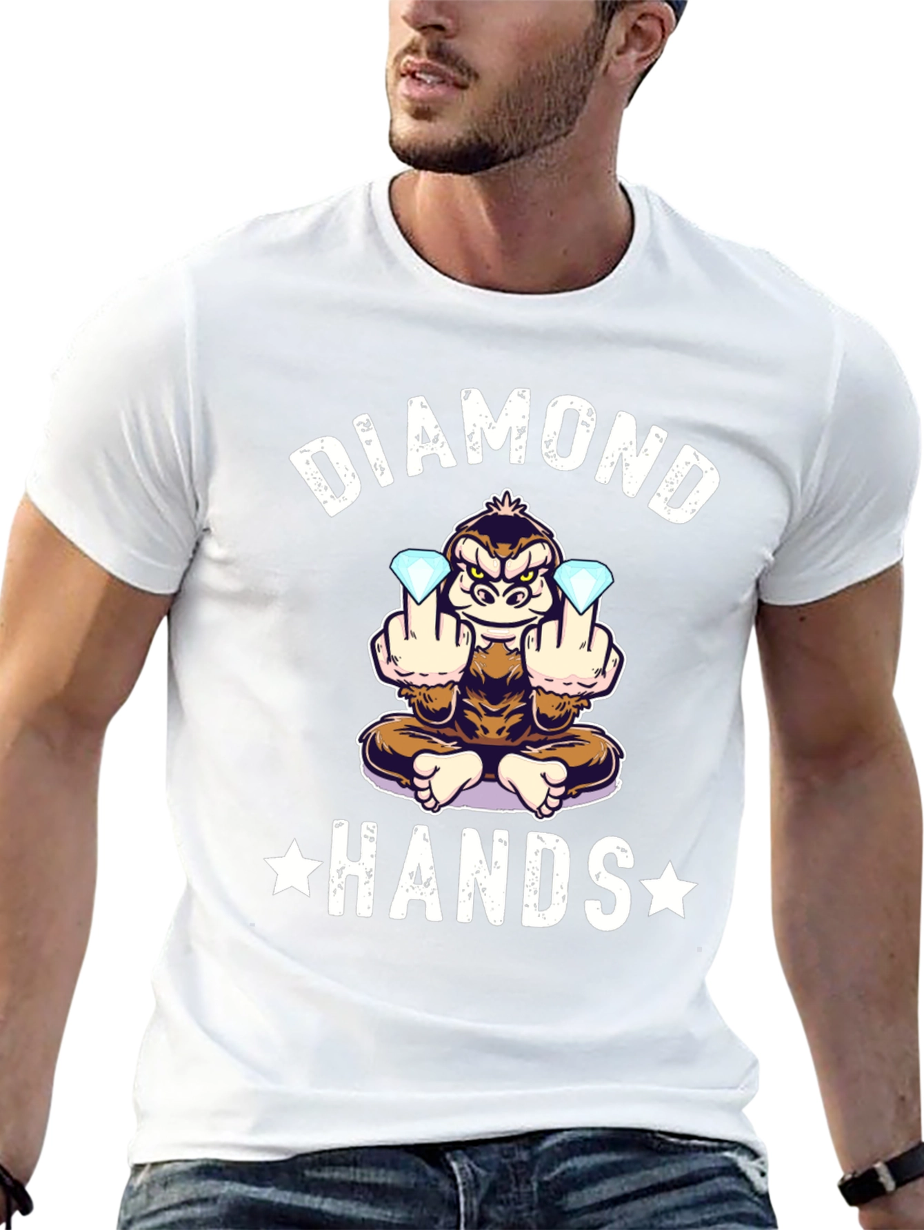 Diamond Hands Monkey T-Shirt - Black