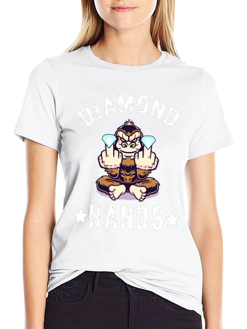 Diamond Hands Monkey T-Shirt - Black