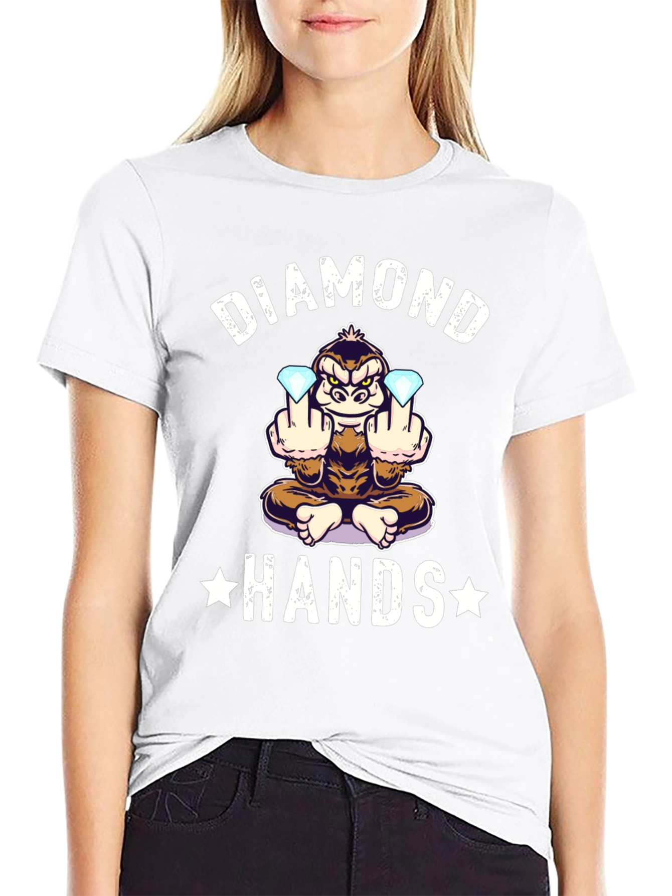 Diamond Hands Monkey T-Shirt - Black