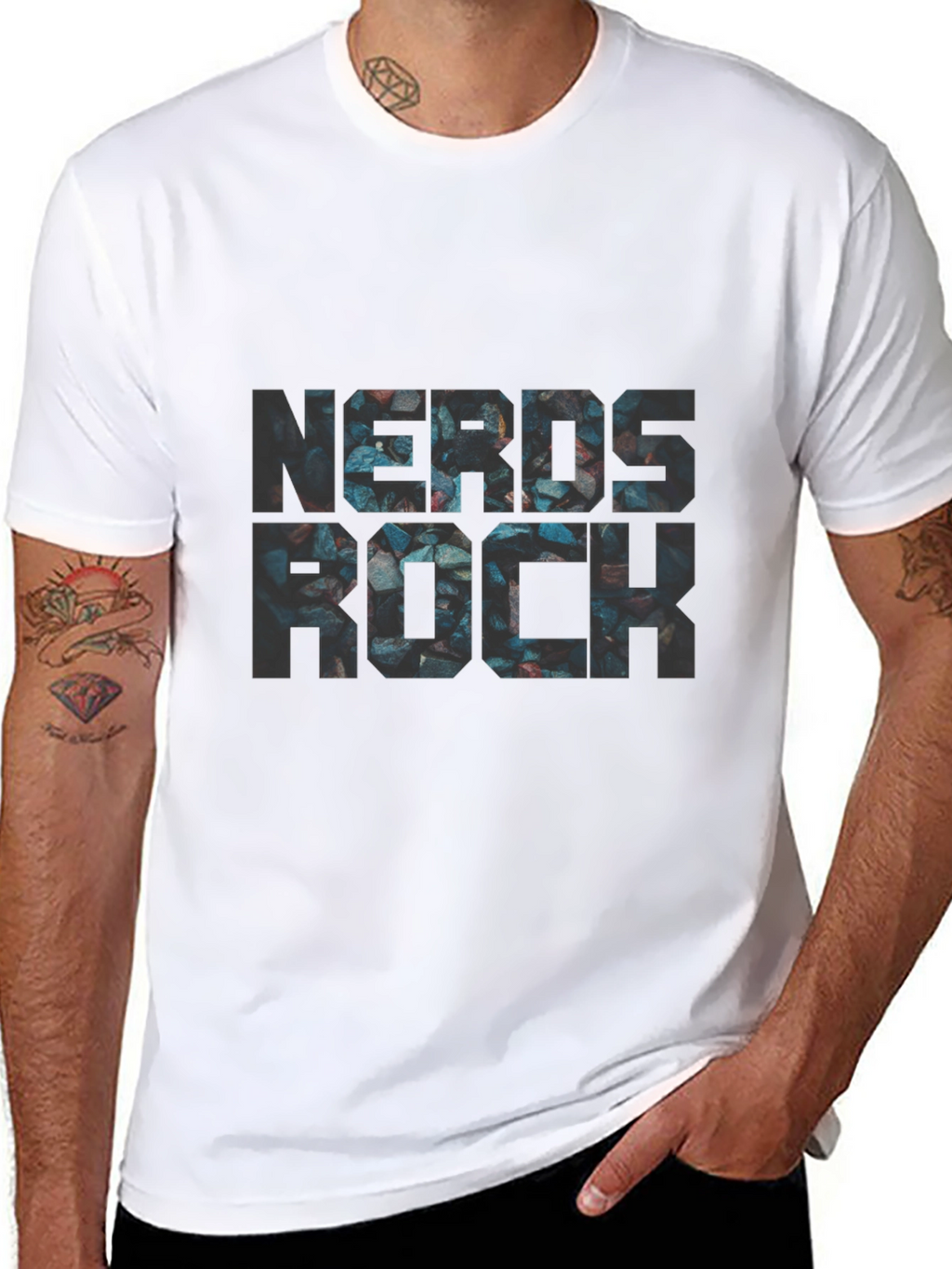 Nerds Rock Graphic Black T-Shirt - Stylish Geek Fashion