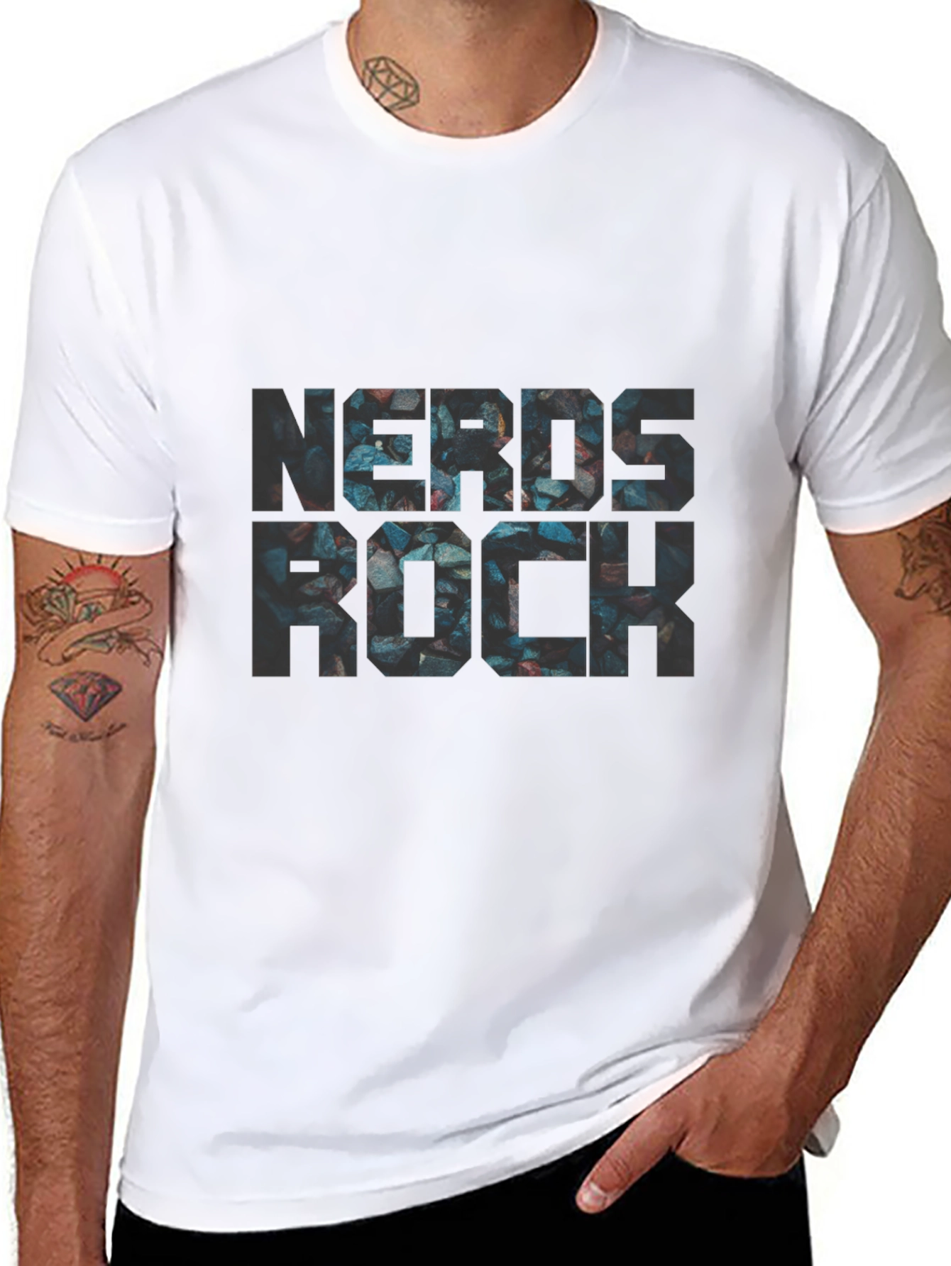 Nerds Rock Graphic Black T-Shirt - Stylish Geek Fashion