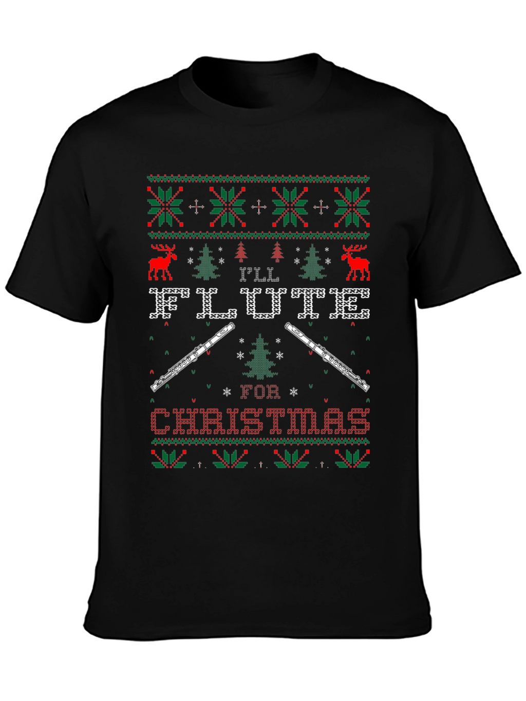 Flute Ugly Christmas Sweater T-Shirt