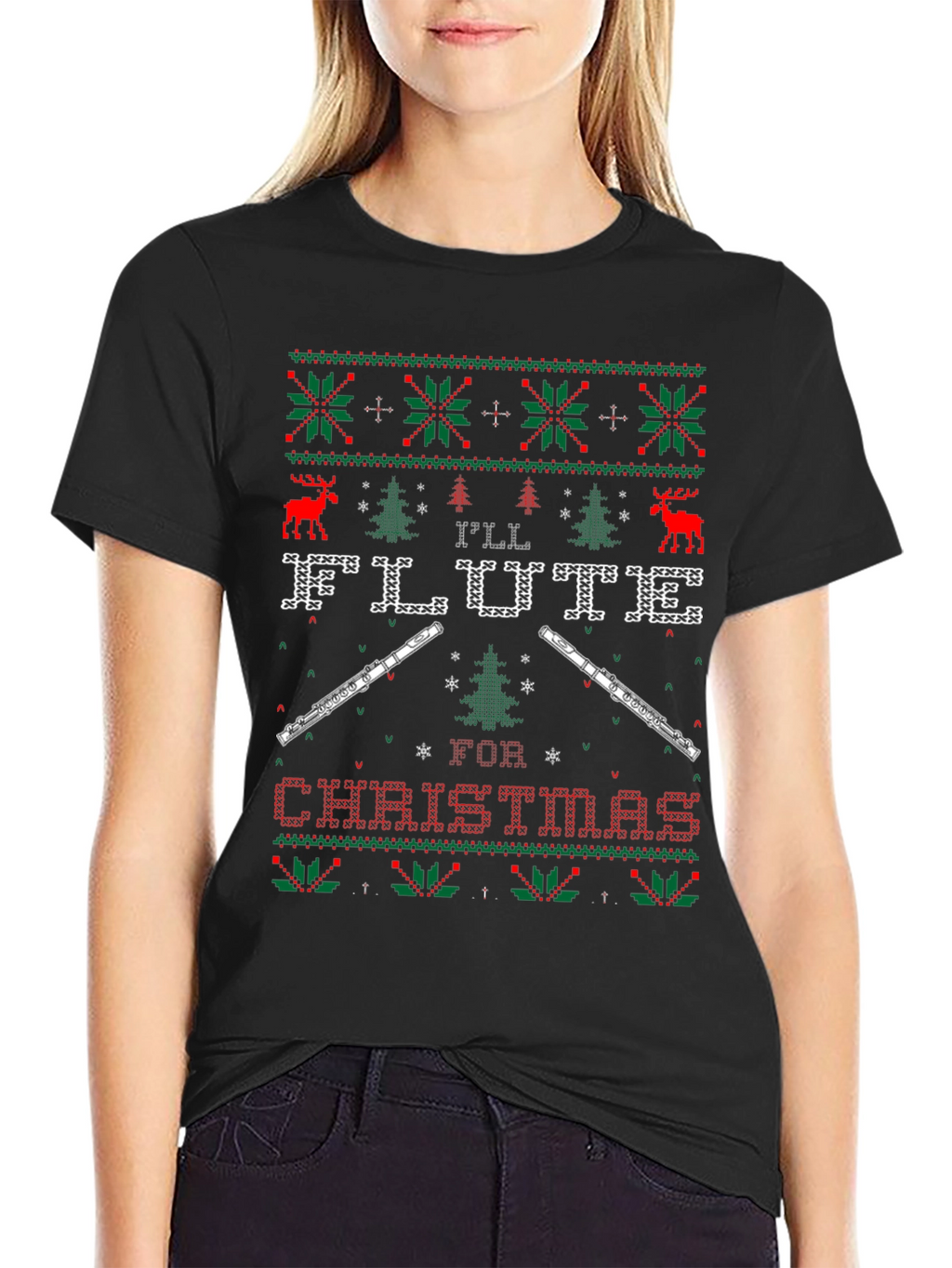 Flute Ugly Christmas Sweater T-Shirt
