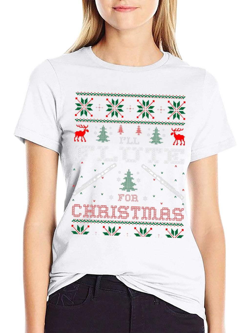 Flute Ugly Christmas Sweater T-Shirt