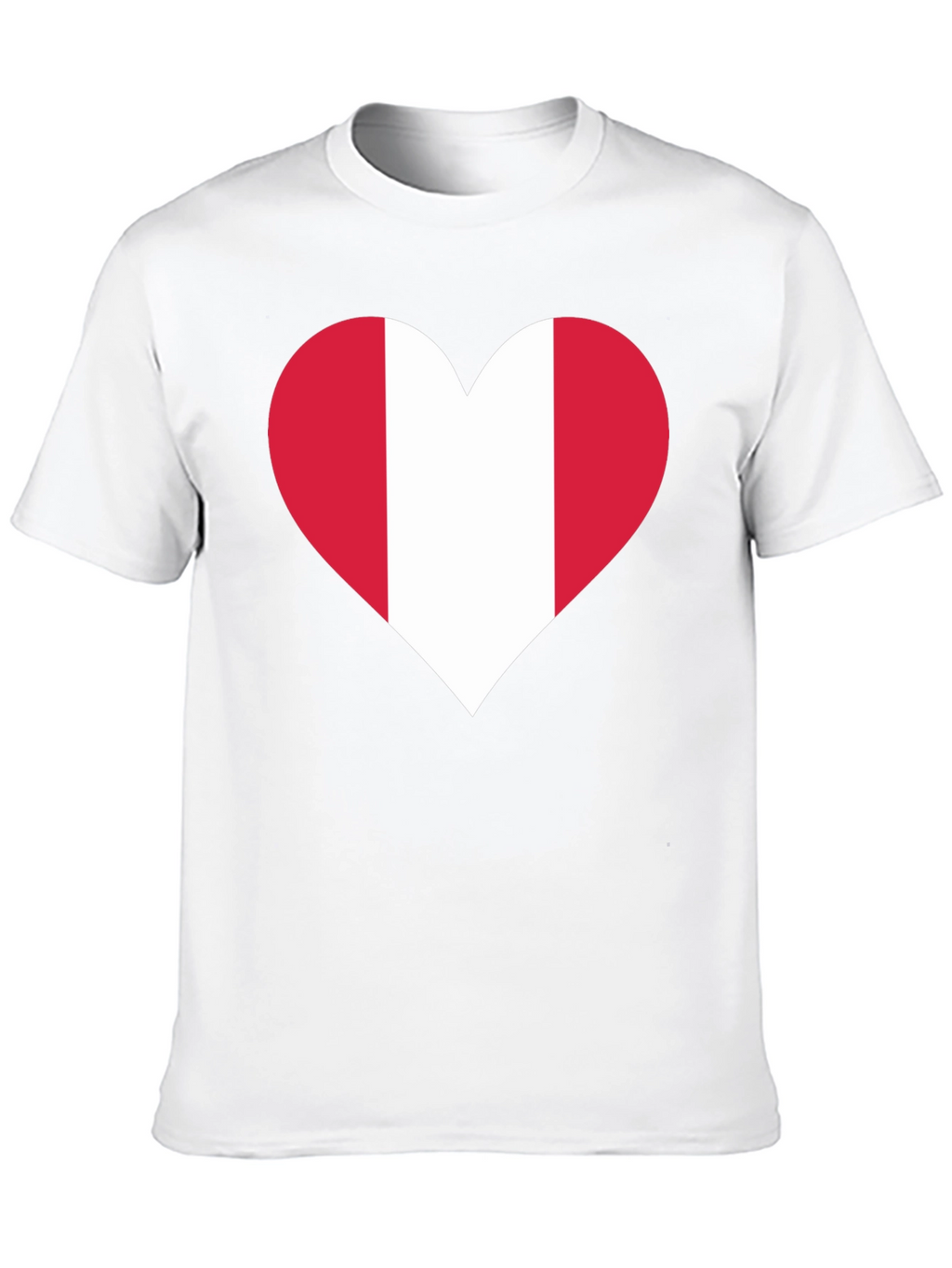 Peru Flag Heart Graphic Tee - Black