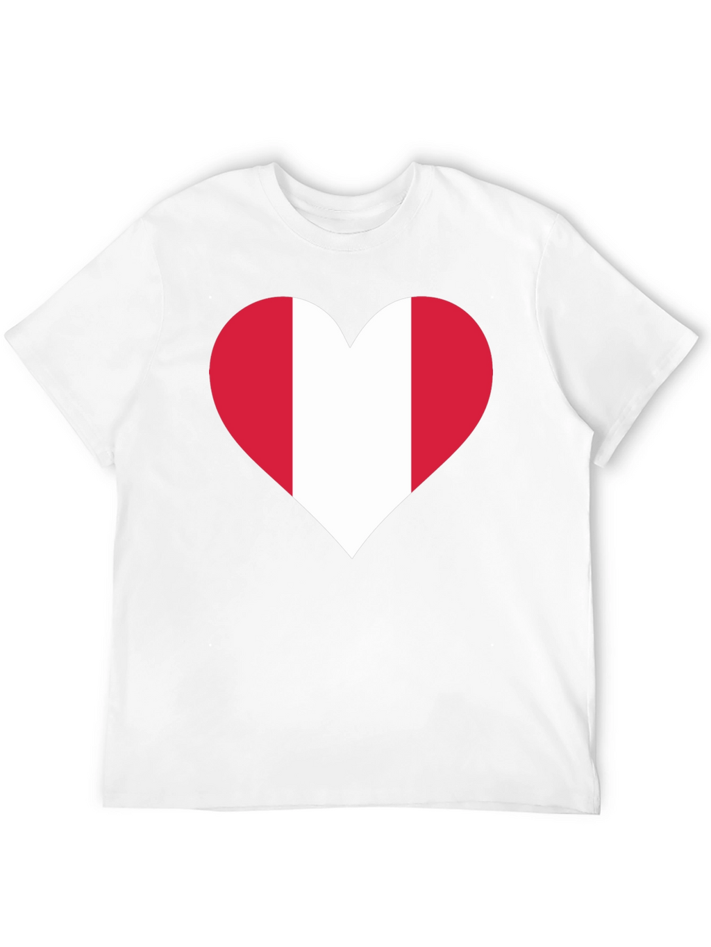 Peru Flag Heart Graphic Tee - Black