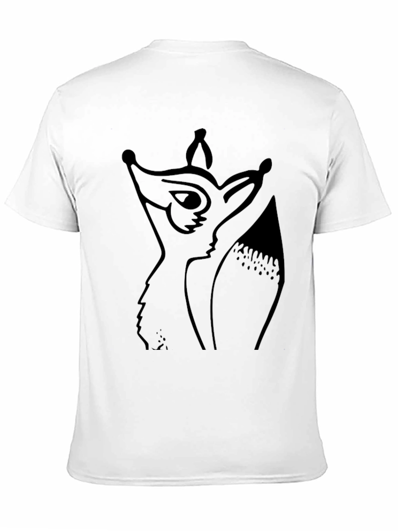 Stylized Fox Graphic Tee - Black
