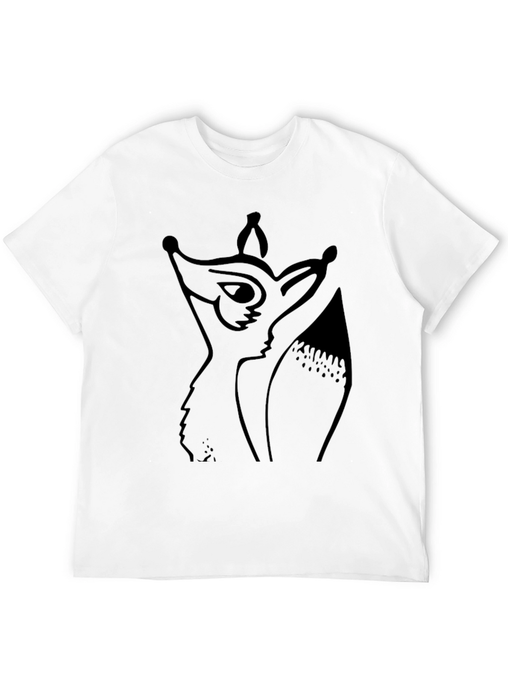 Stylized Fox Graphic Tee - Black