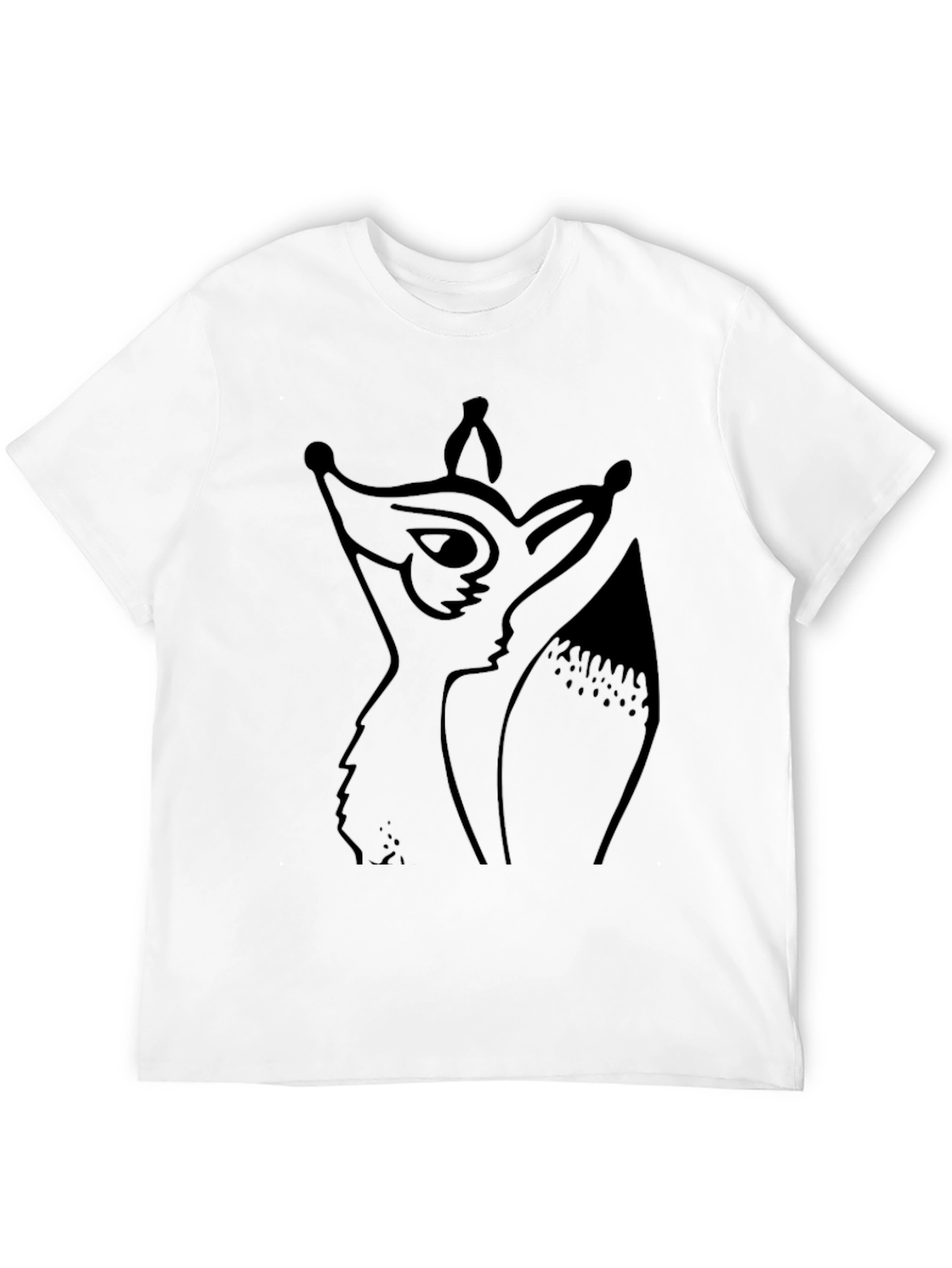 Stylized Fox Graphic Tee - Black