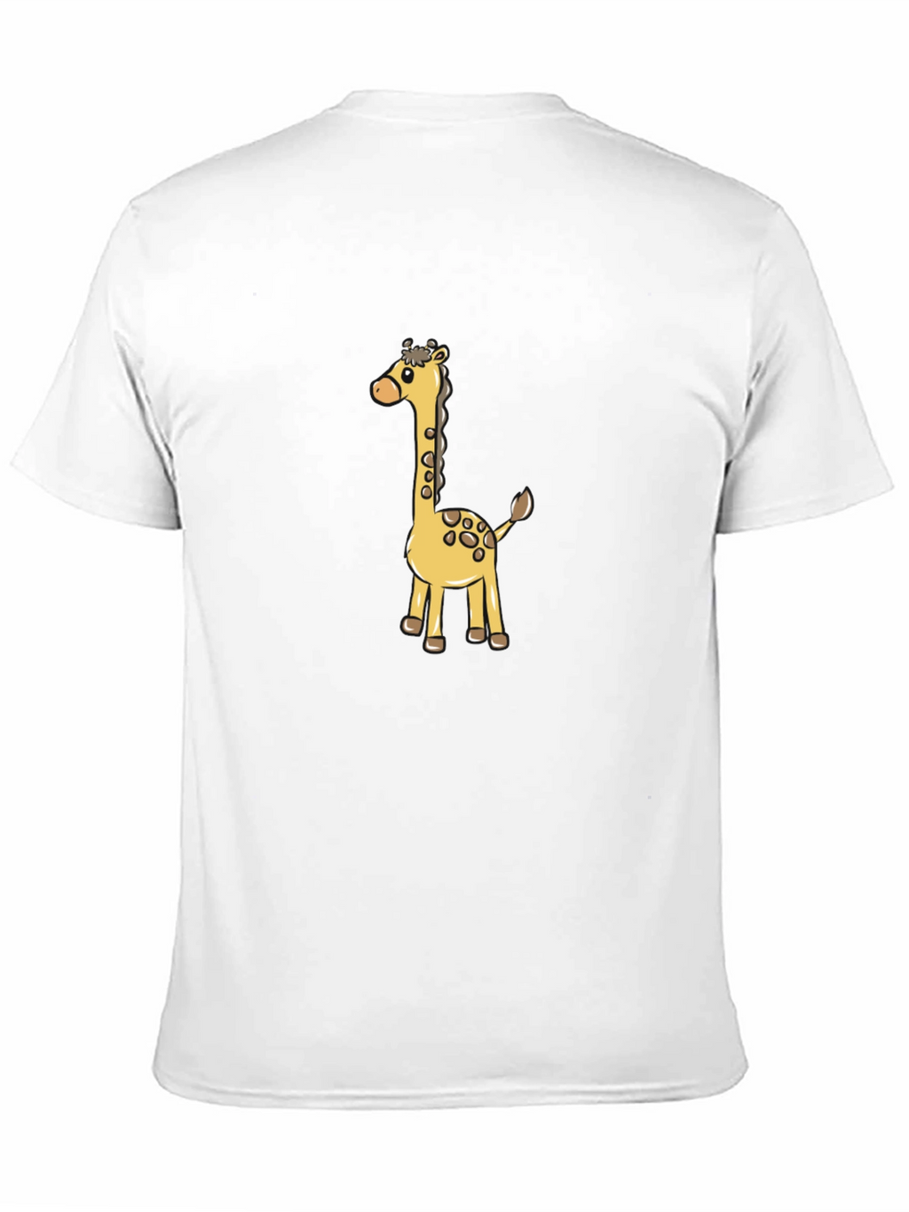Cute Giraffe Cartoon Graphic Black T-Shirt