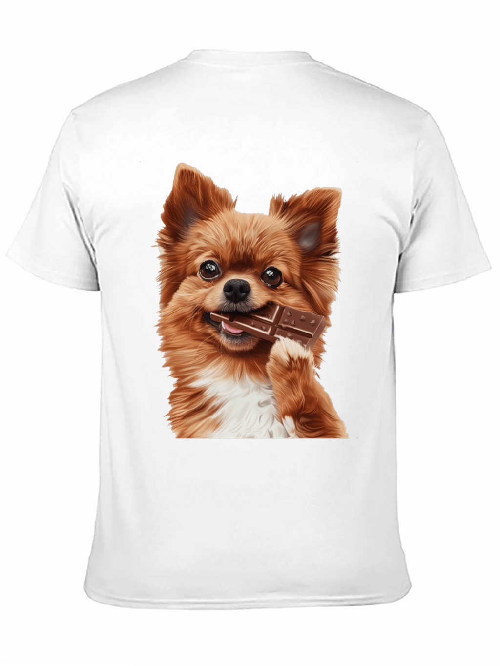 Dog with Chocolate Bar Black T-Shirt