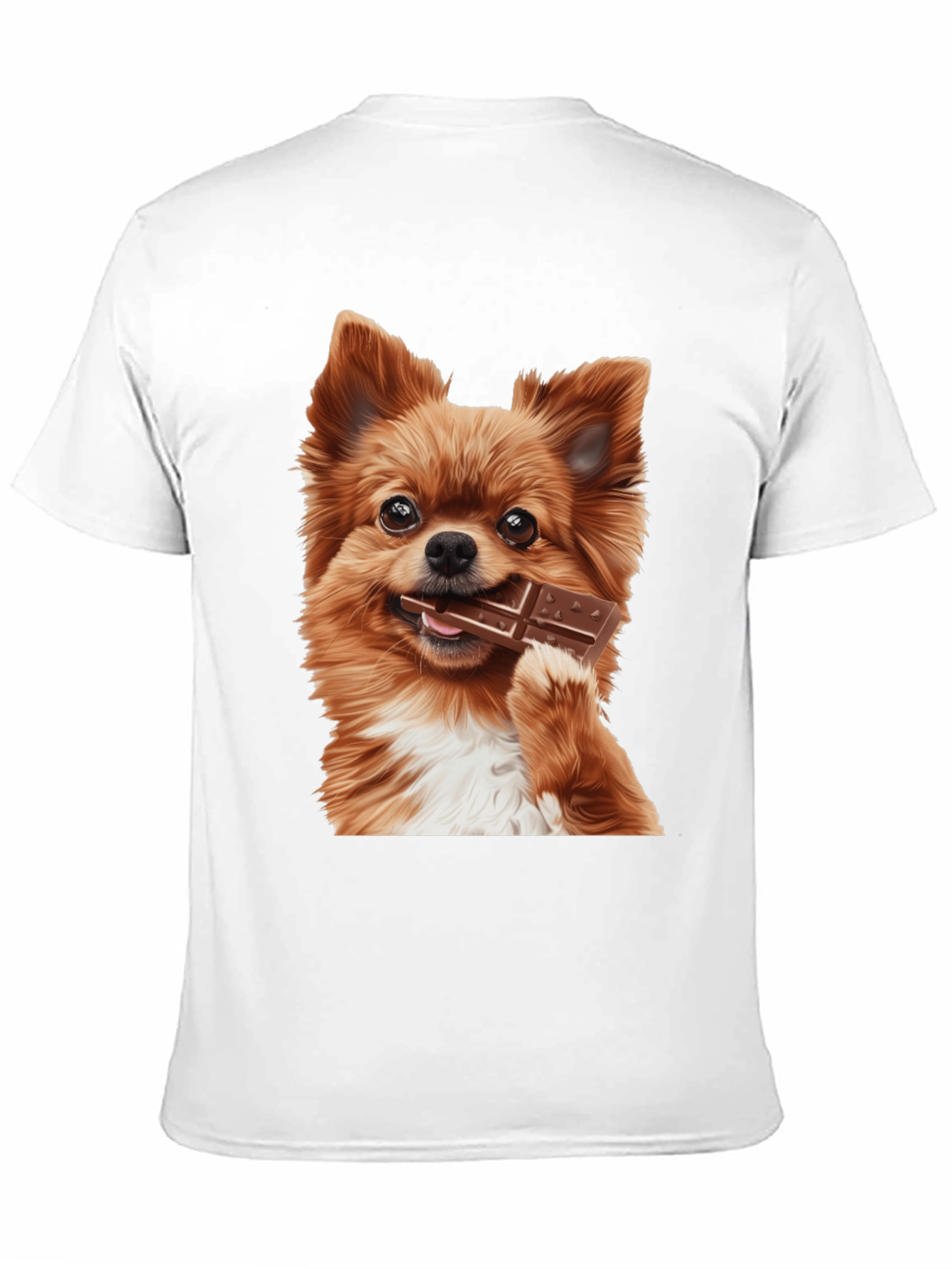 Dog with Chocolate Bar Black T-Shirt