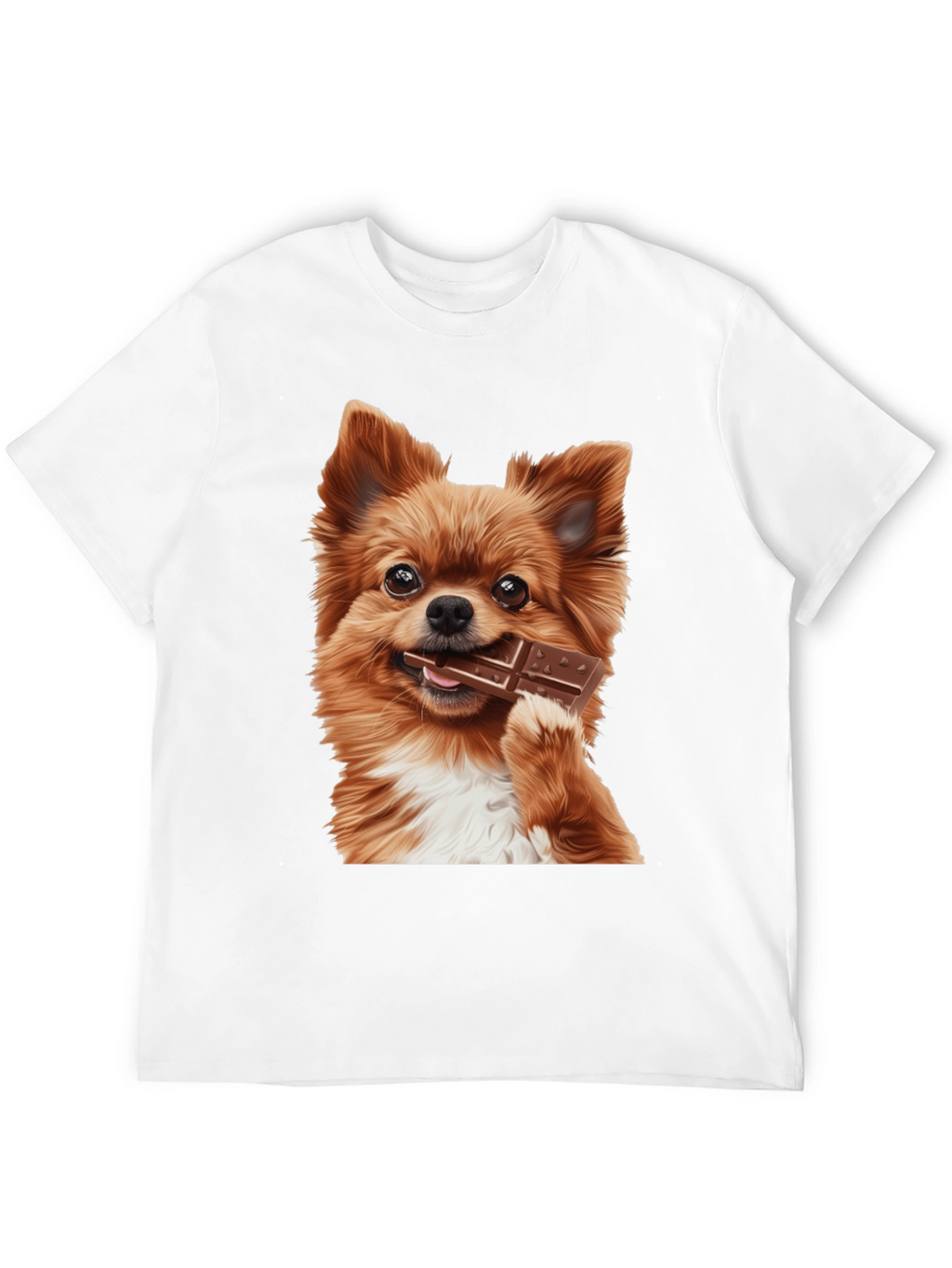 Dog with Chocolate Bar Black T-Shirt