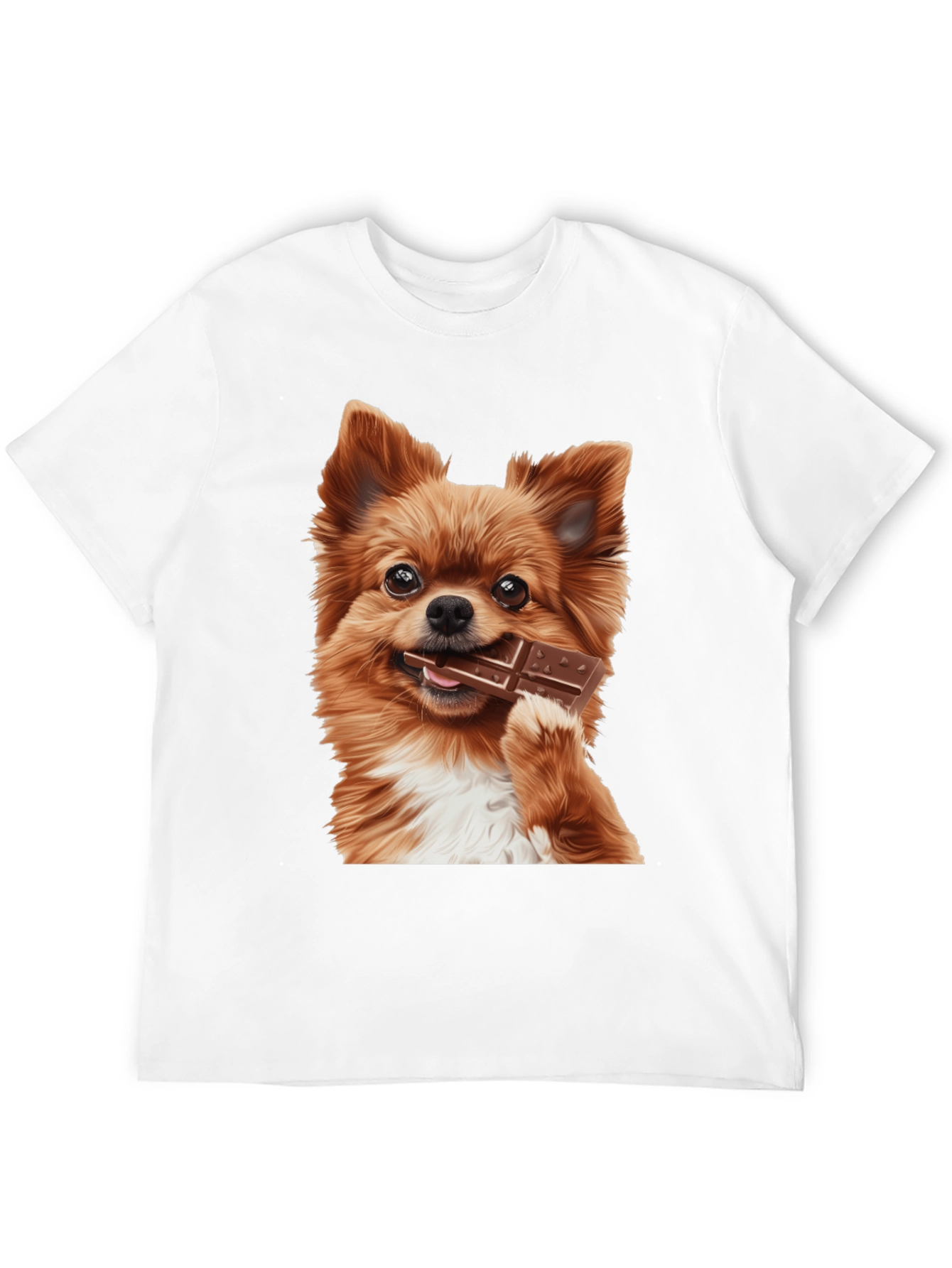 Dog with Chocolate Bar Black T-Shirt