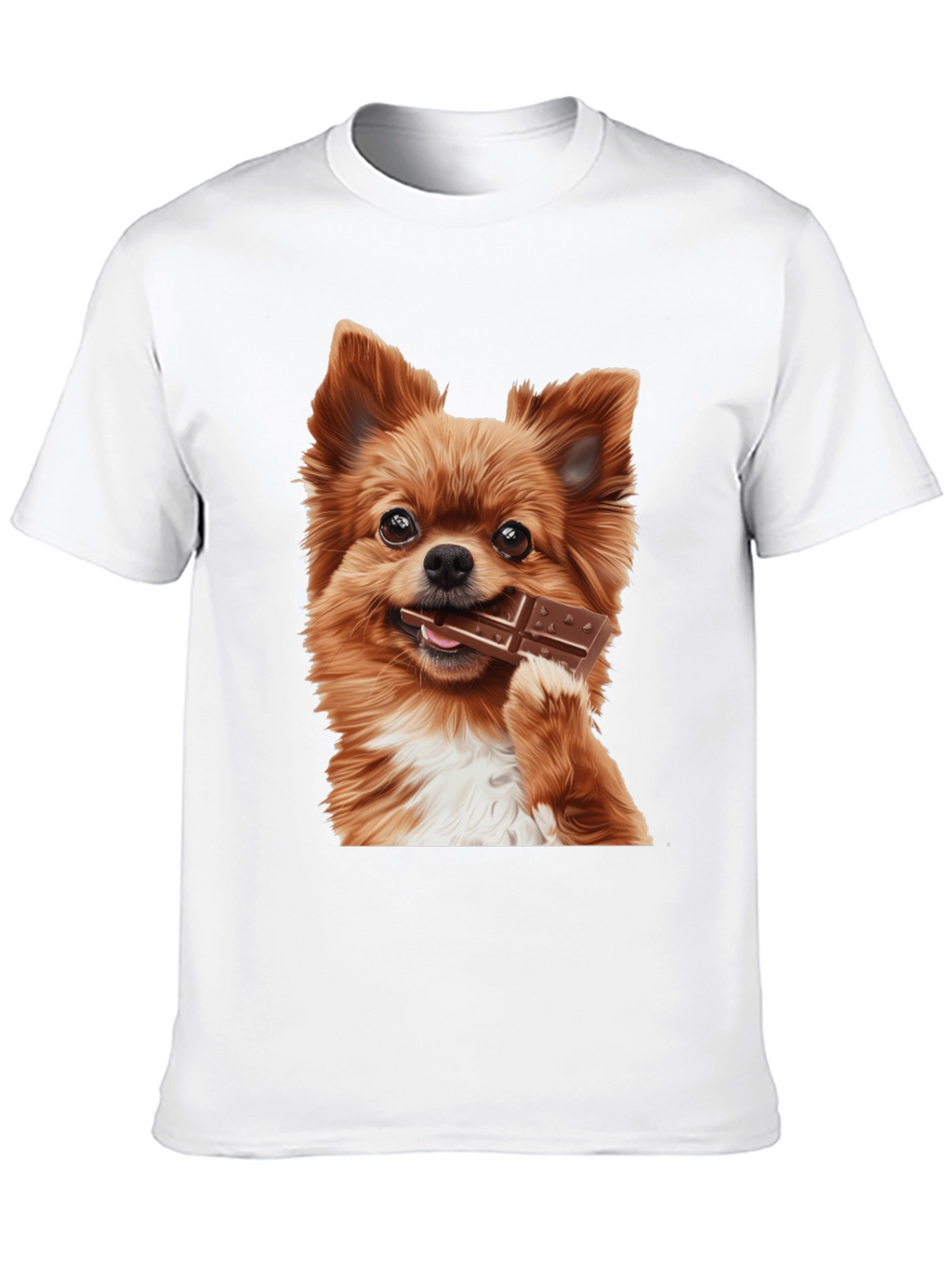 Dog with Chocolate Bar Black T-Shirt