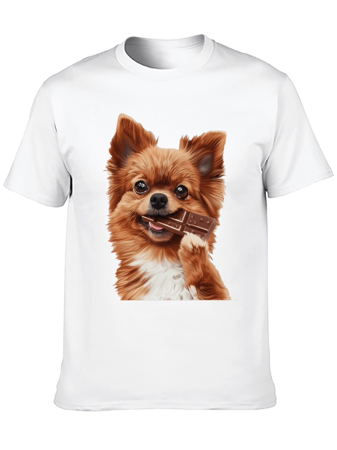 Dog with Chocolate Bar Black T-Shirt
