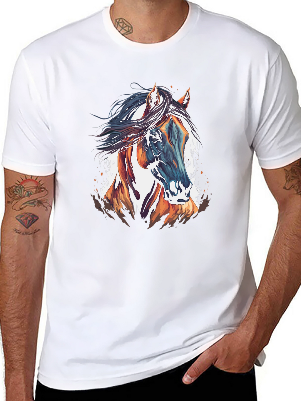 Horse Graphic T-Shirt - Stylish Mens Tee