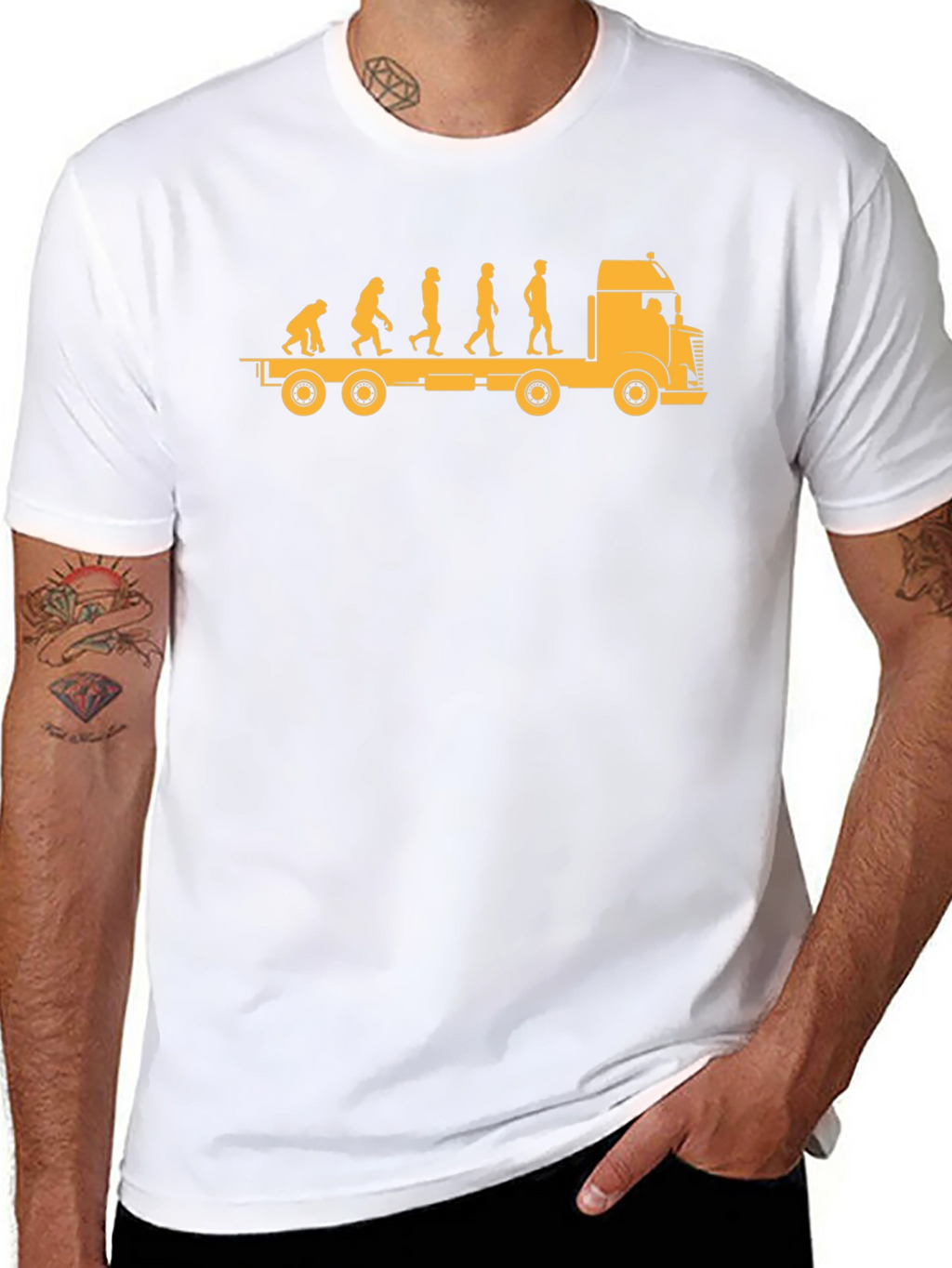 Evolution of Trucker Black T-Shirt
