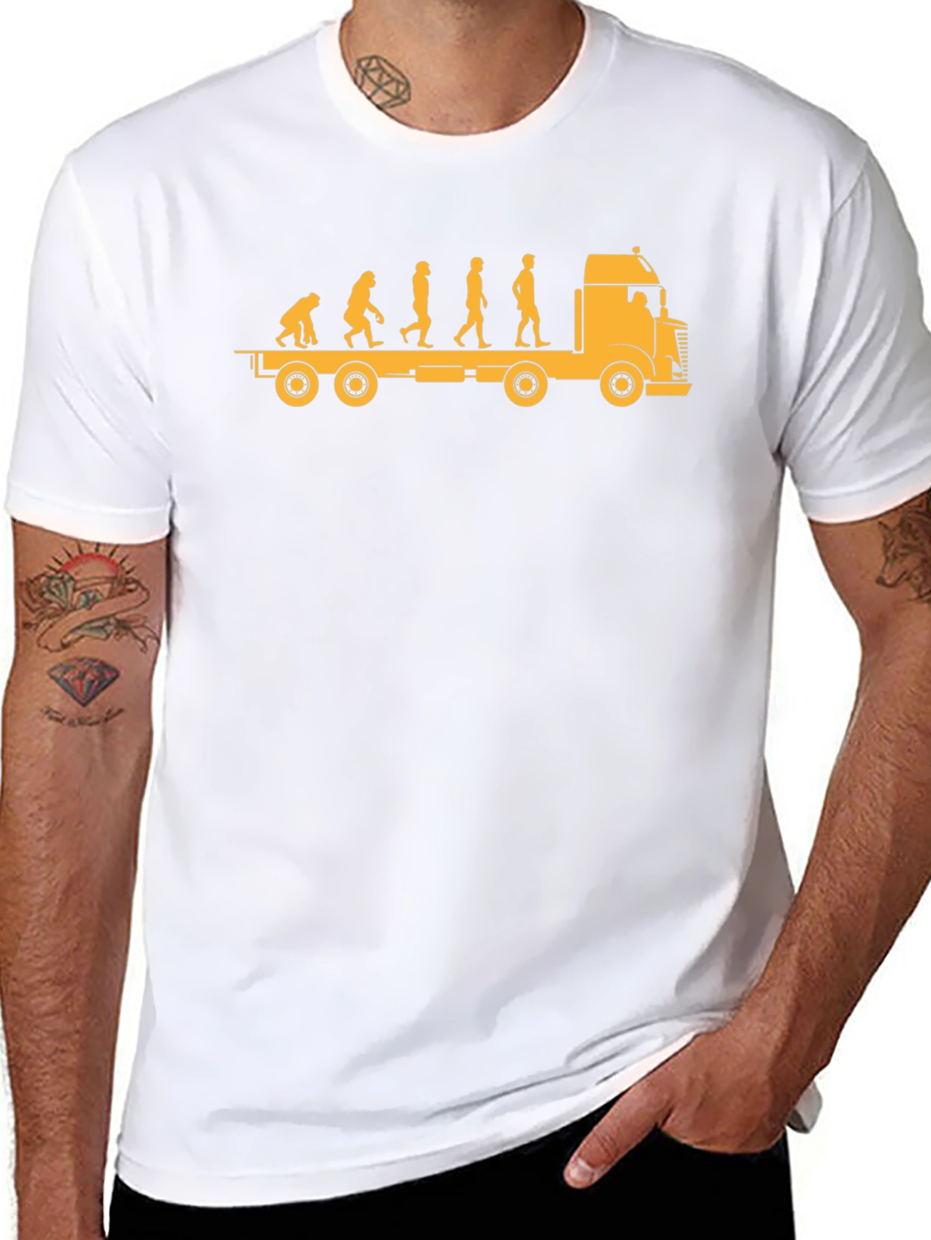 Evolution of Trucker Black T-Shirt