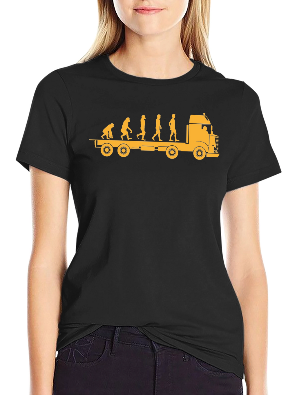 Evolution of Trucker Black T-Shirt