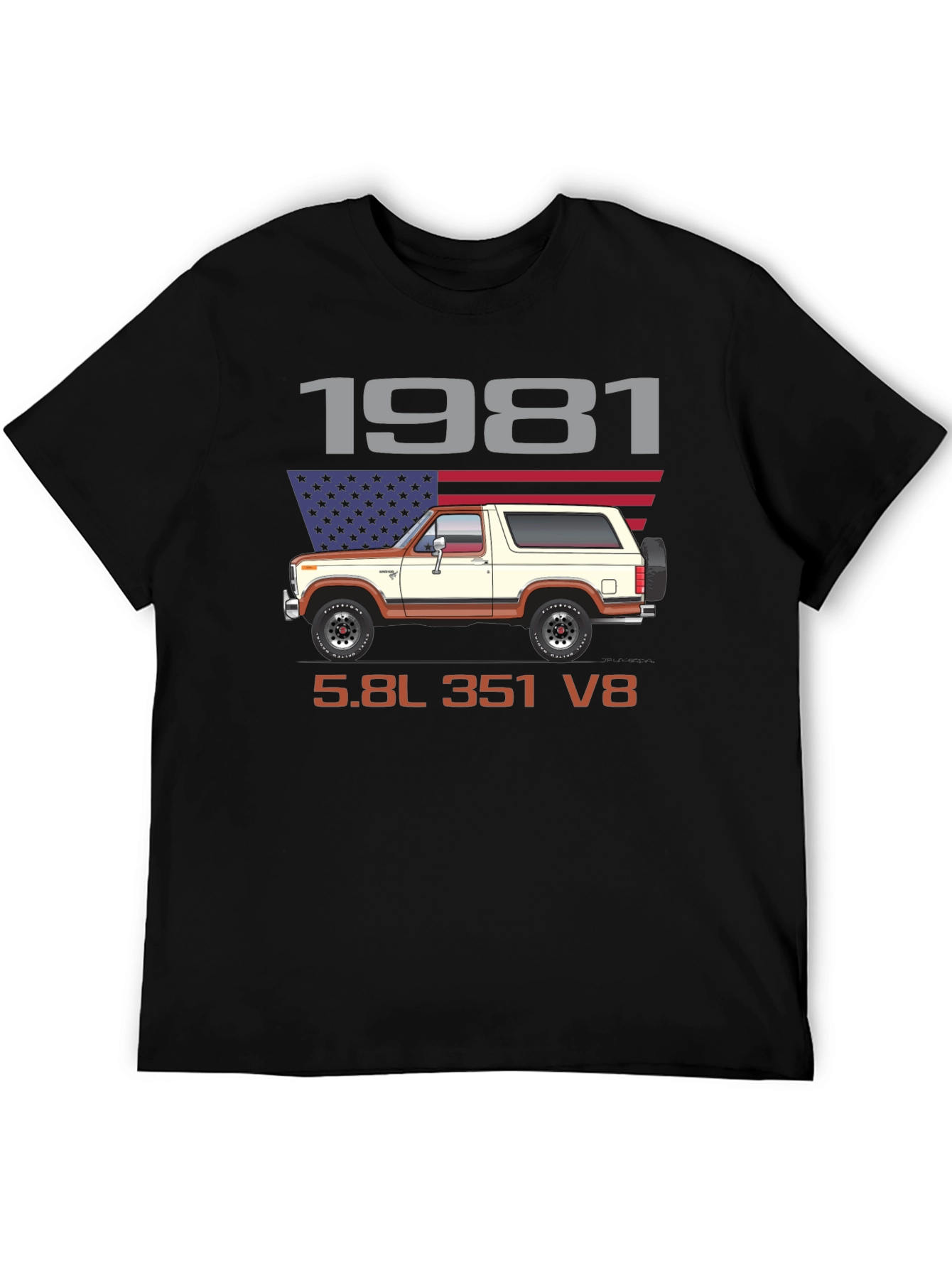 1981 Bronco 5.8L 351 V8 T-Shirt - Classic Car Graphic Tee