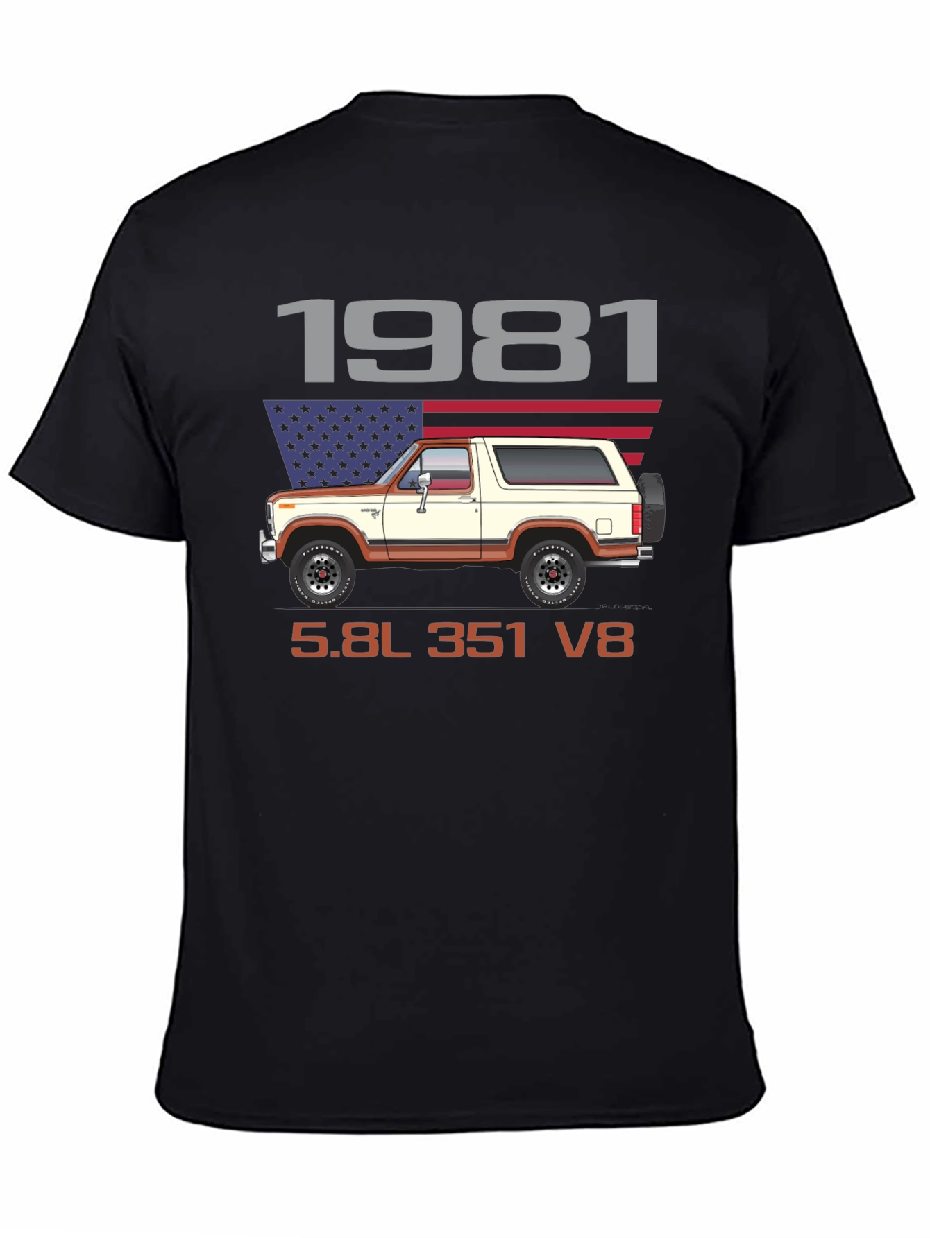 1981 Bronco 5.8L 351 V8 T-Shirt - Classic Car Graphic Tee