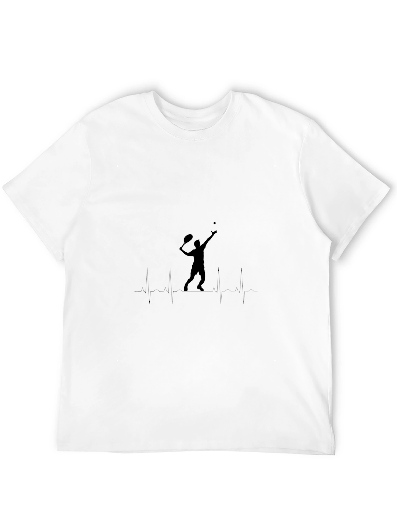 Tennis Heartbeat Graphic Black T-Shirt
