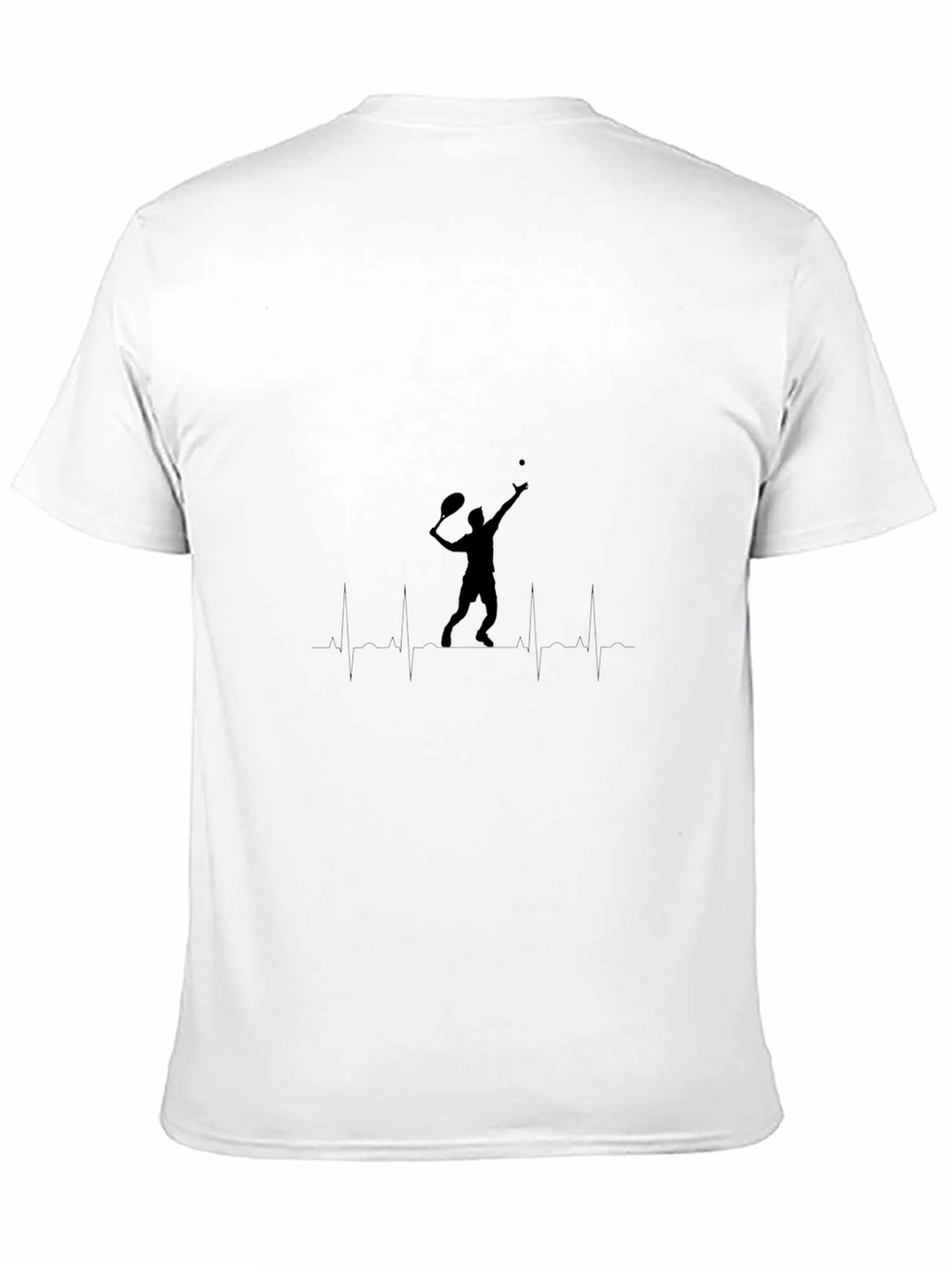 Tennis Heartbeat Graphic Black T-Shirt