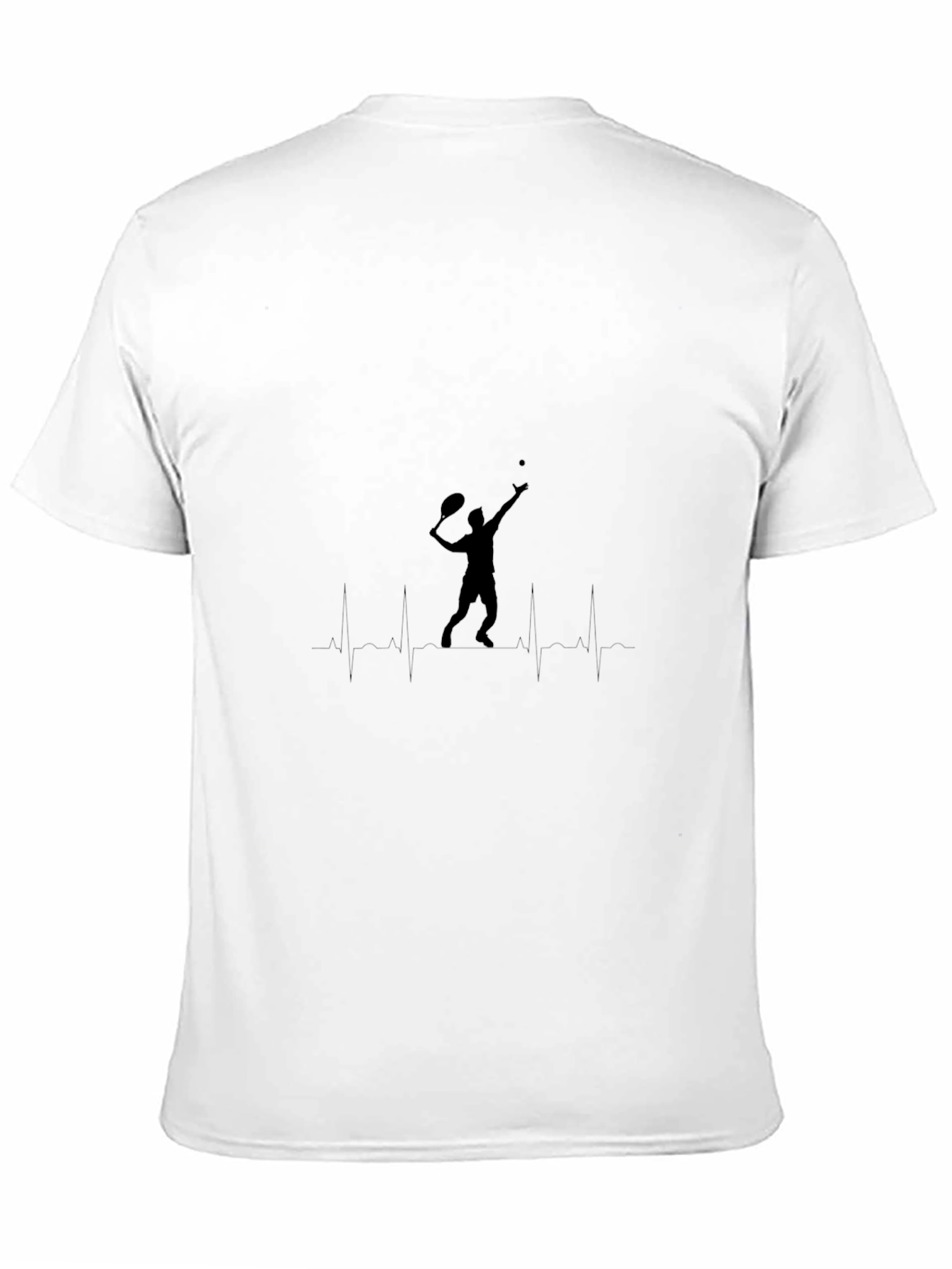 Tennis Heartbeat Graphic Black T-Shirt