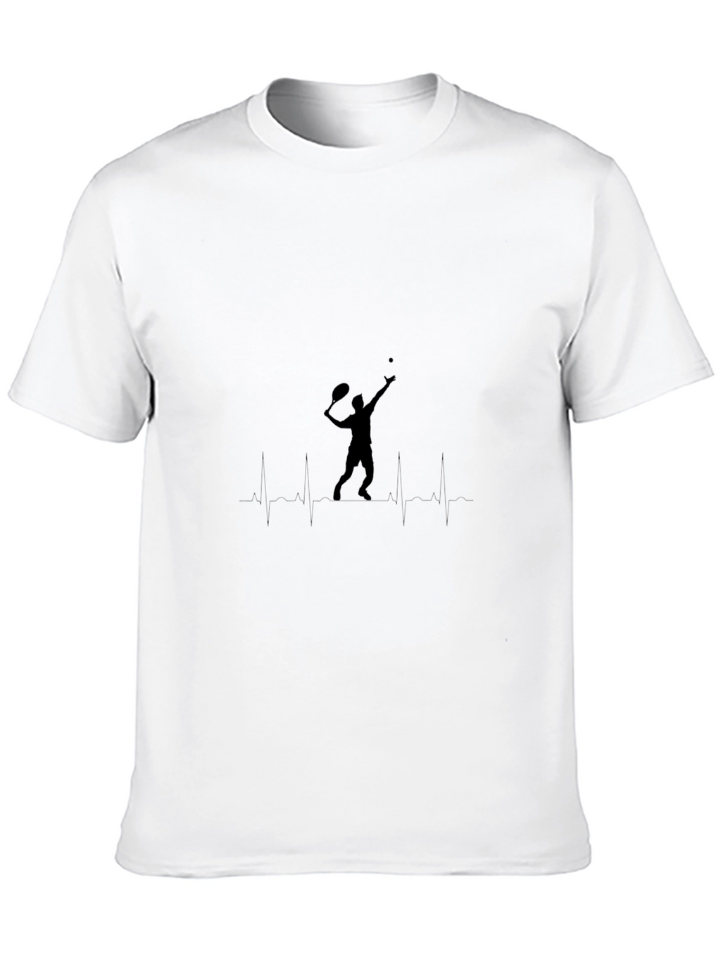 Tennis Heartbeat Graphic Black T-Shirt