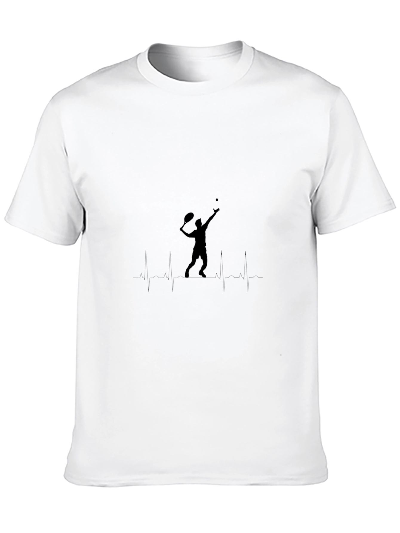 Tennis Heartbeat Graphic Black T-Shirt