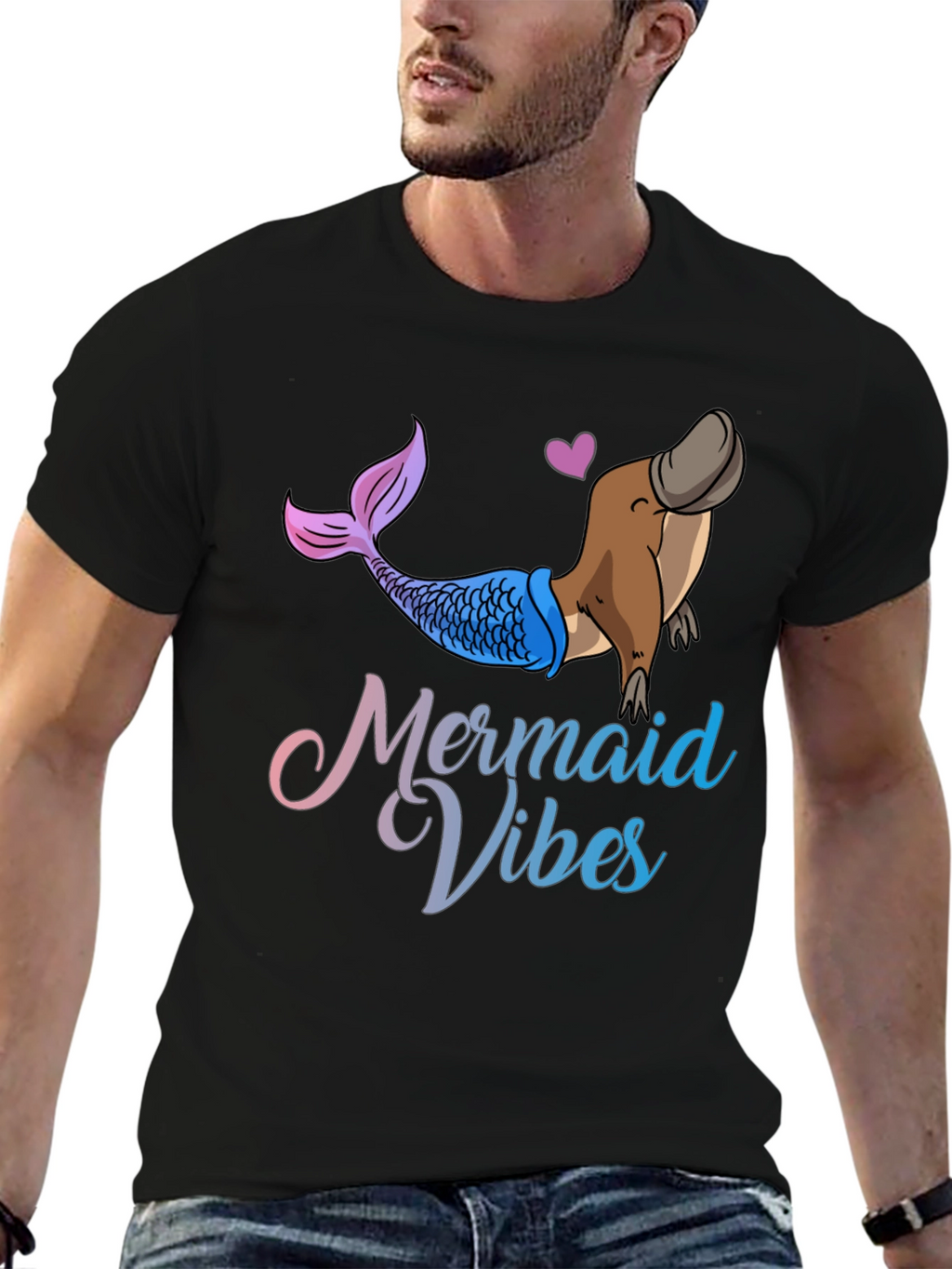 Mermaid Vibes Platypus Graphic T-Shirt