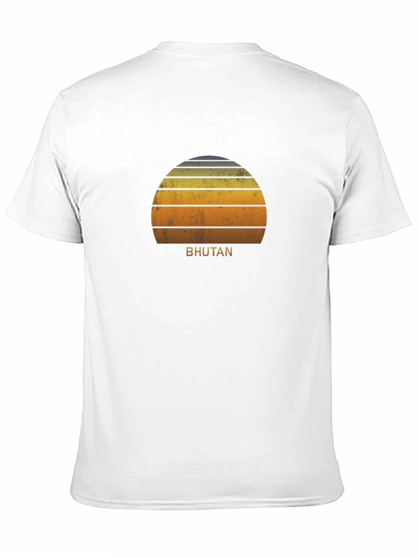 Bhutan Sunset Graphic Tee - Retro Style Black T-Shirt