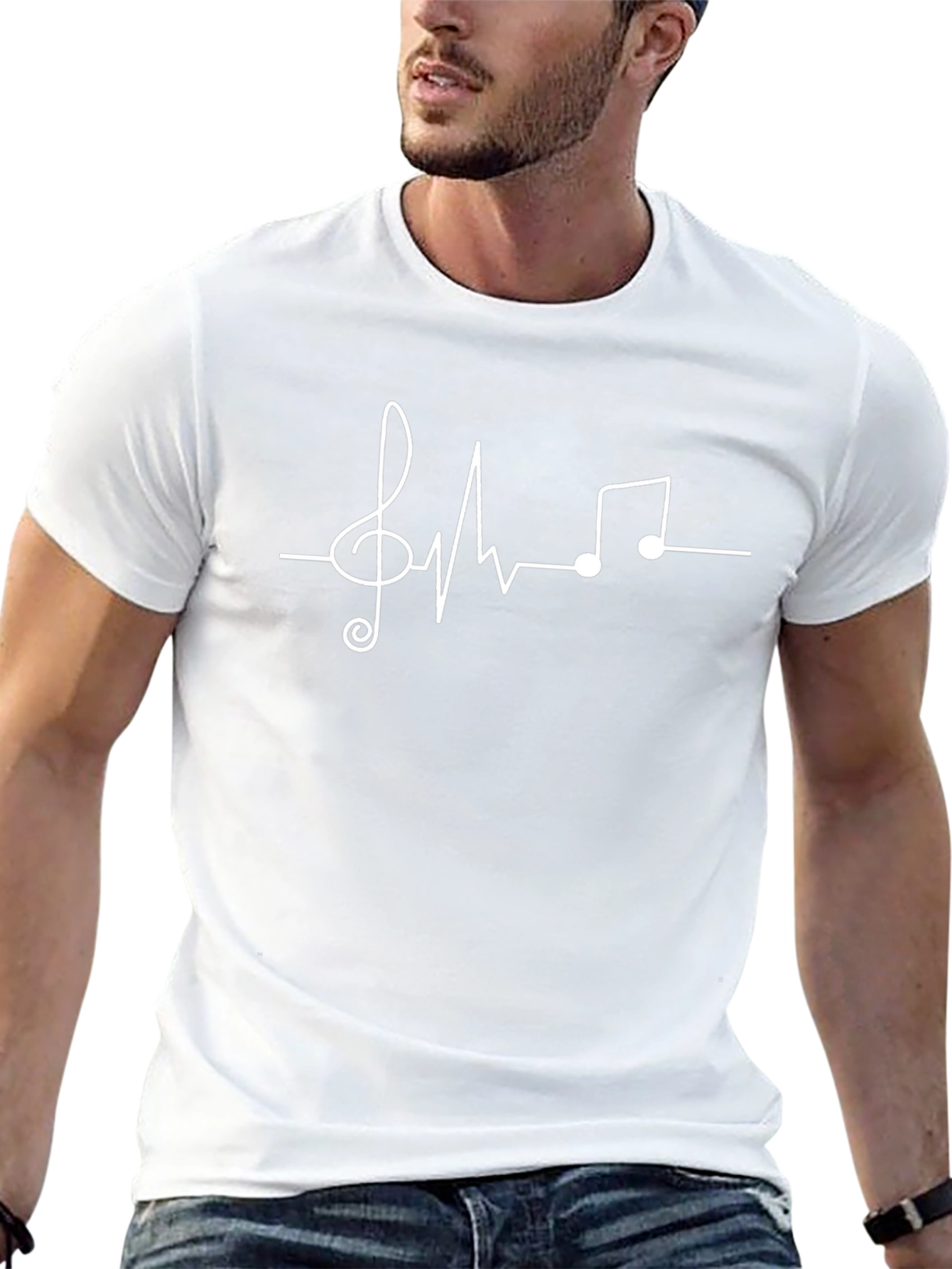 Music Lovers Heartbeat Tee - Black