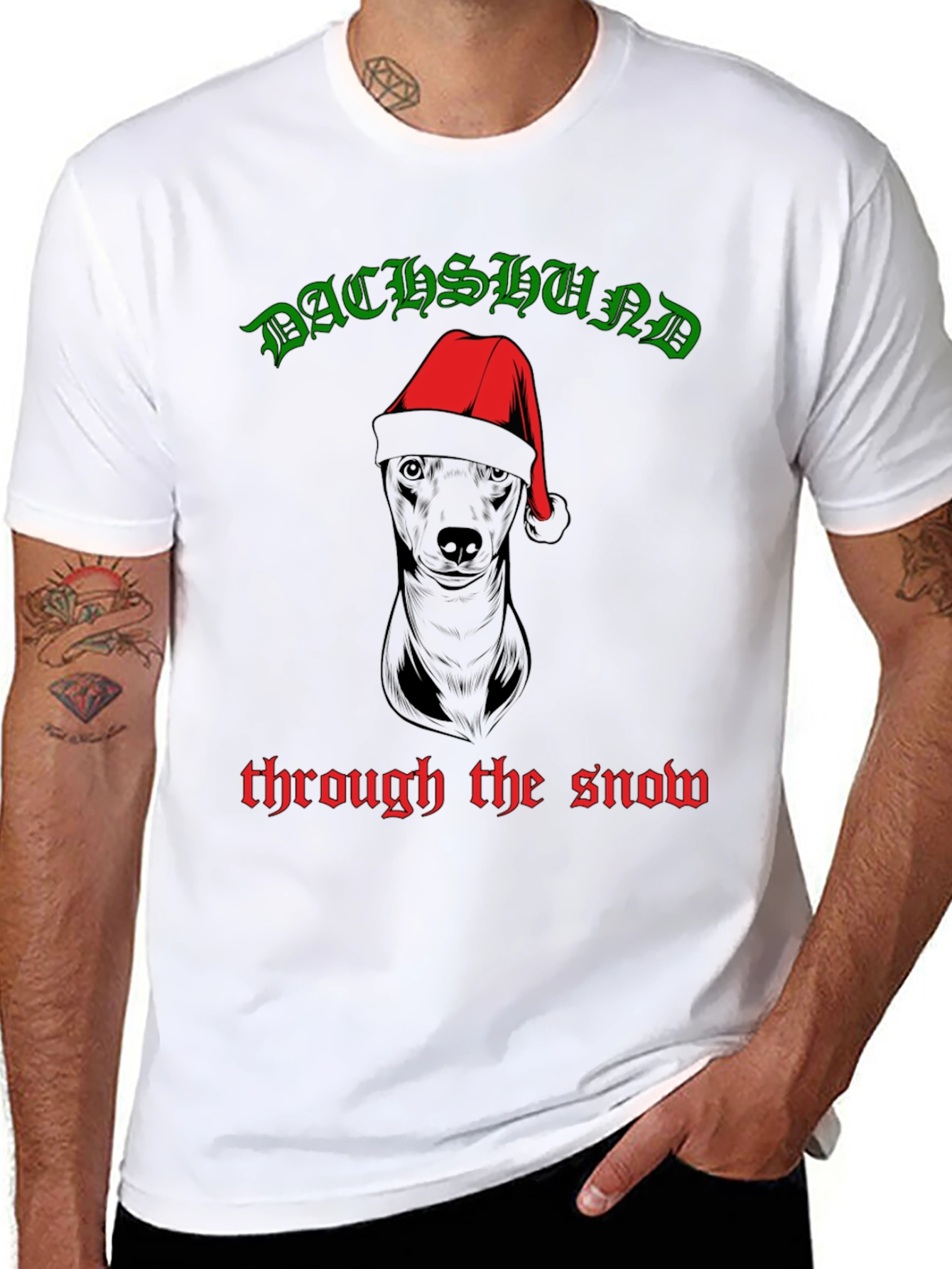 Dachshund Through The Snow Christmas T-Shirt
